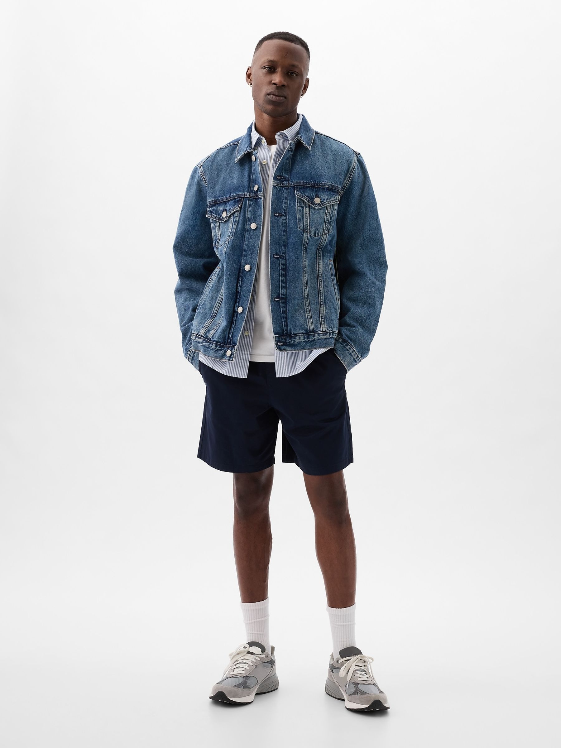 Navy Blue Short Length 4' Chino Shorts - Image 4 of 5