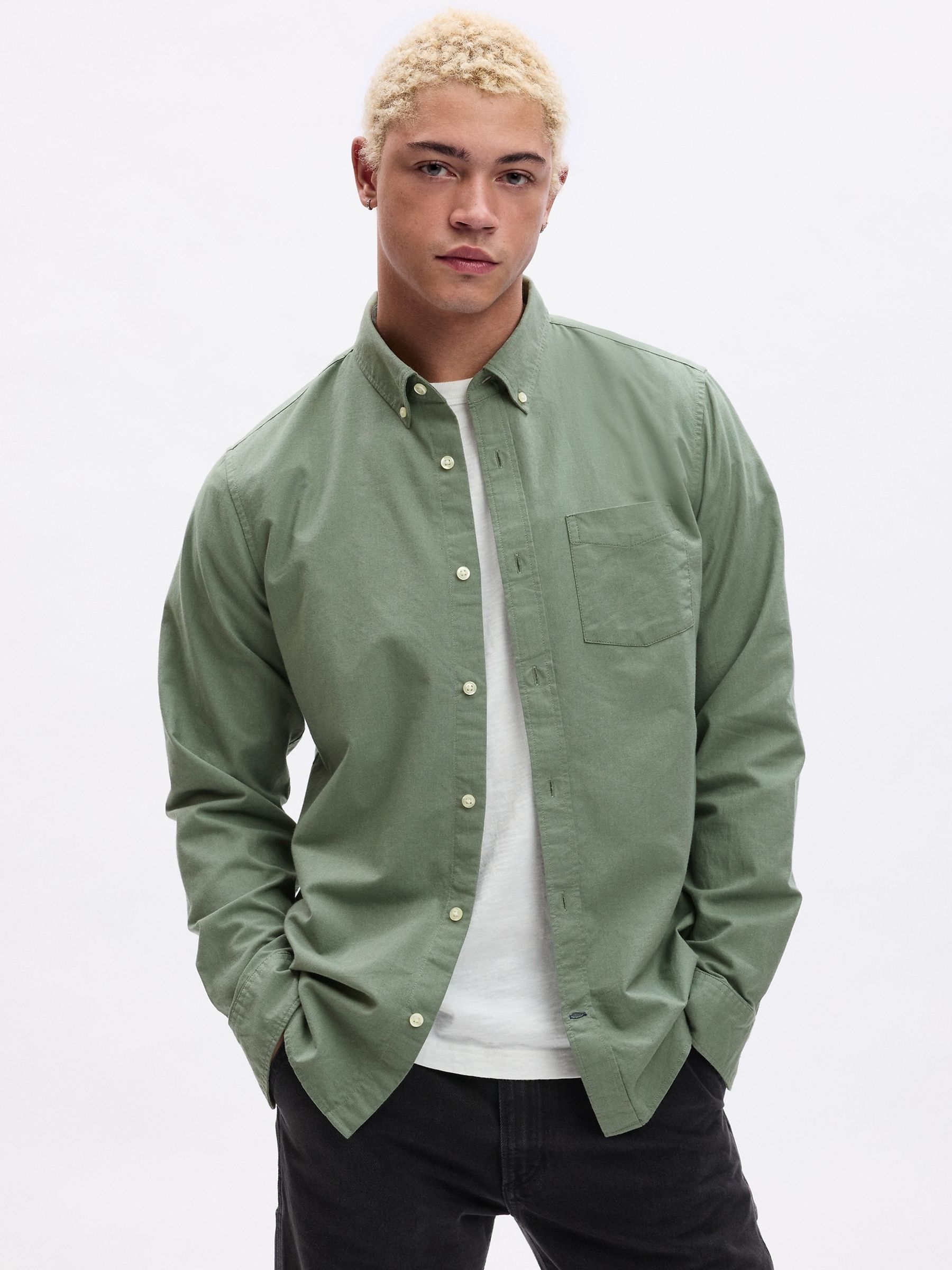 Green Regular Fit Oxford Shirt - Image 1 of 1