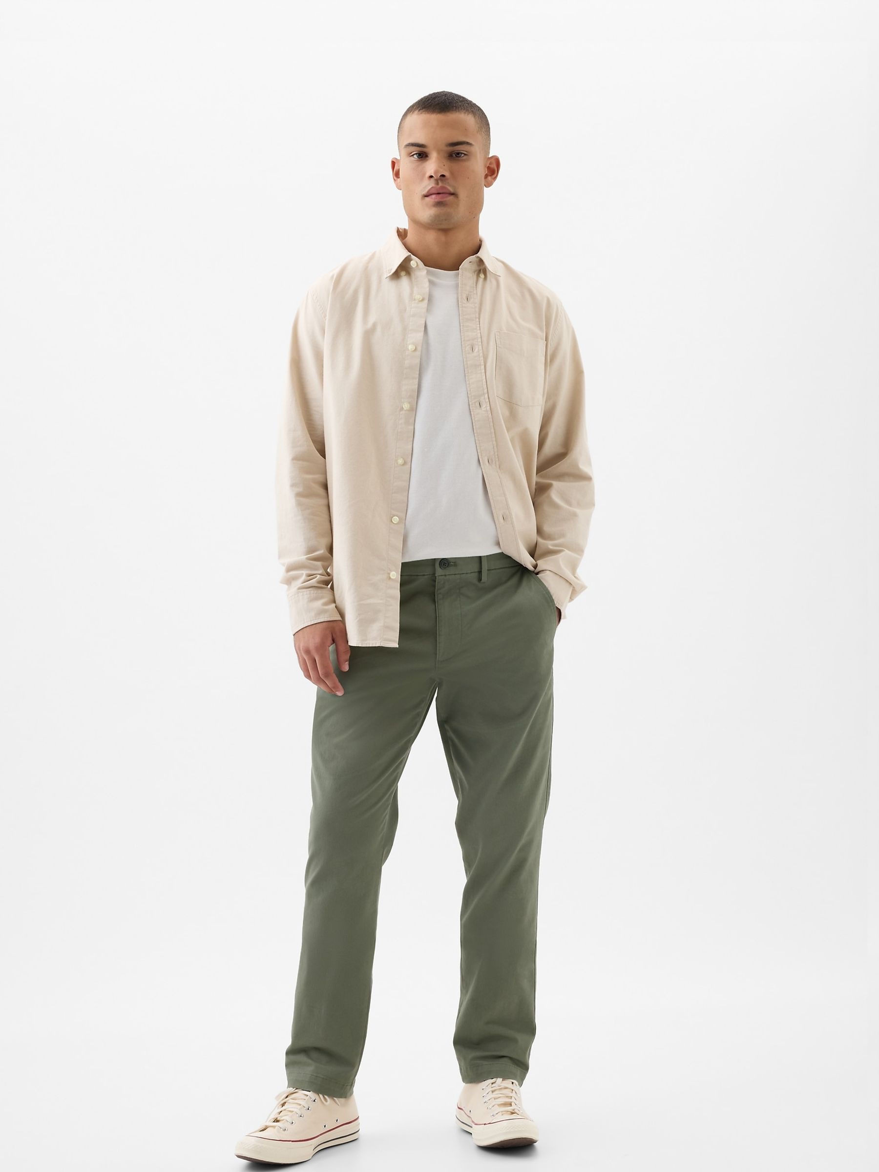 Khaki Green Essential Slim Fit Chinos - Image 1 of 1
