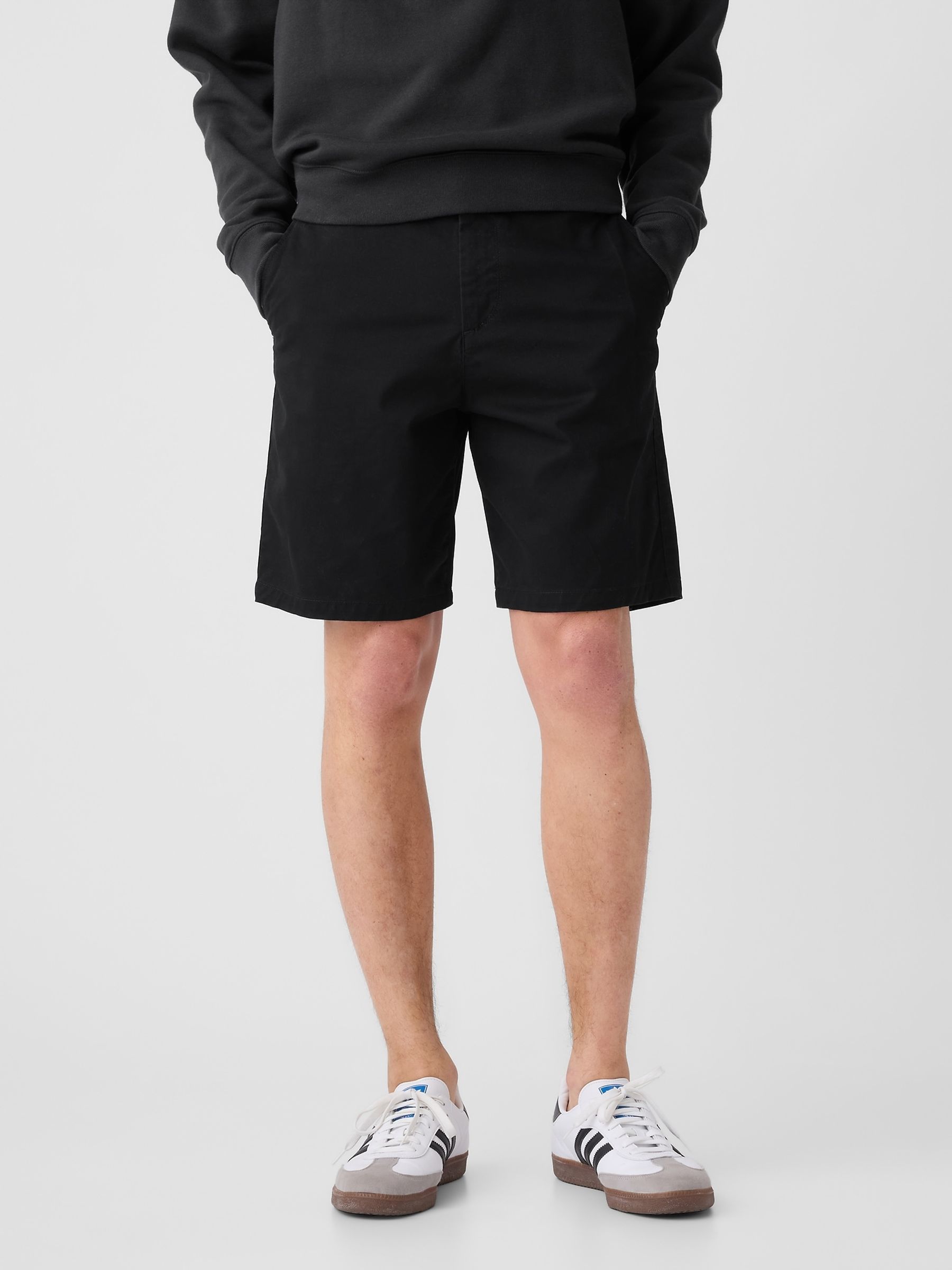 Black Long Length 9' Chino Shorts - Image 4 of 6