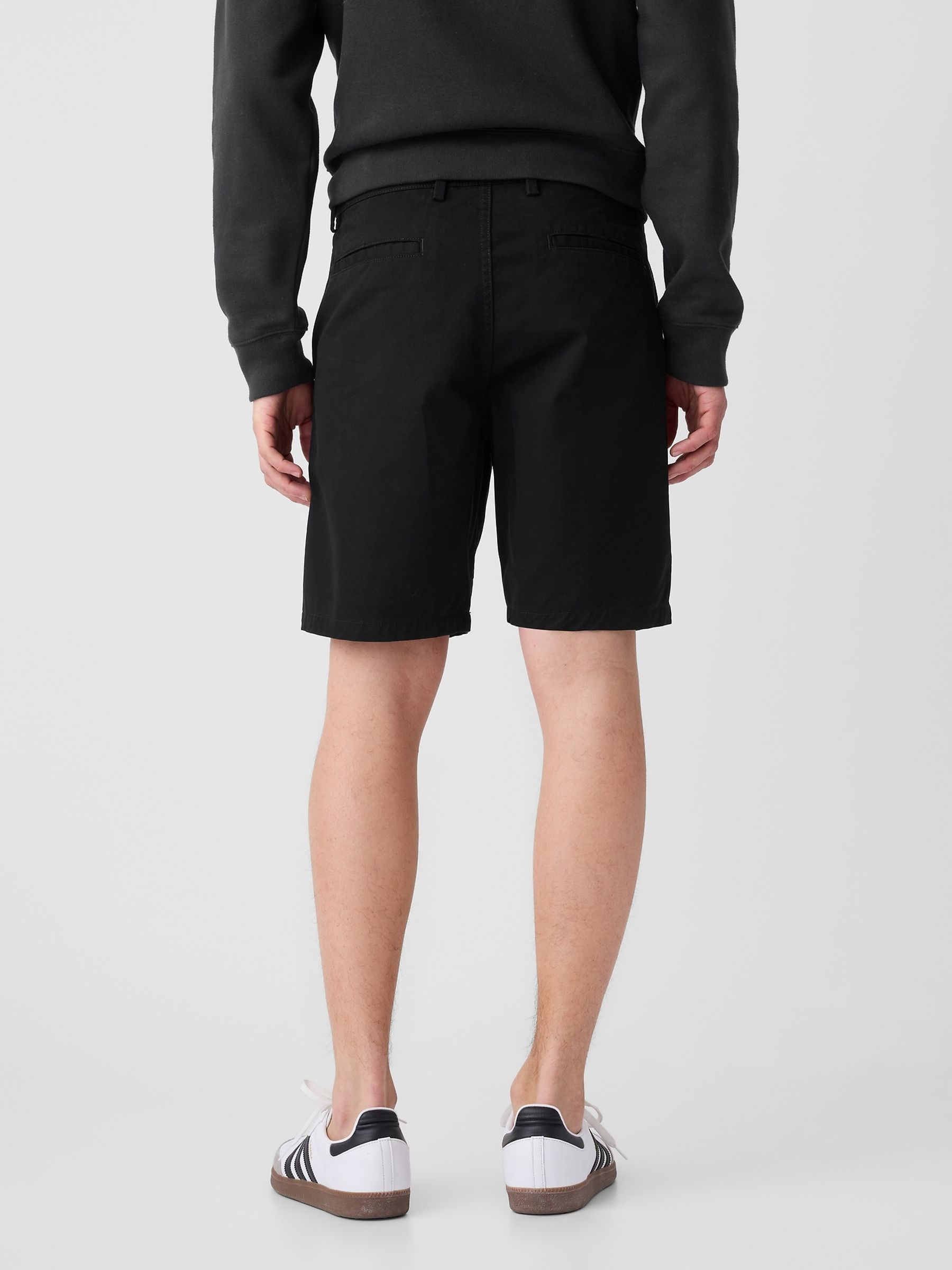 Black Long Length 9' Chino Shorts - Image 5 of 6