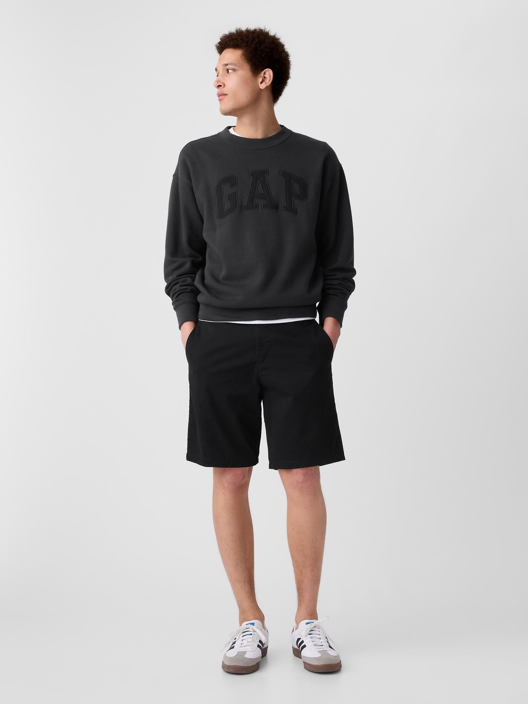 Black Long Length 9' Chino Shorts - Image 6 of 6