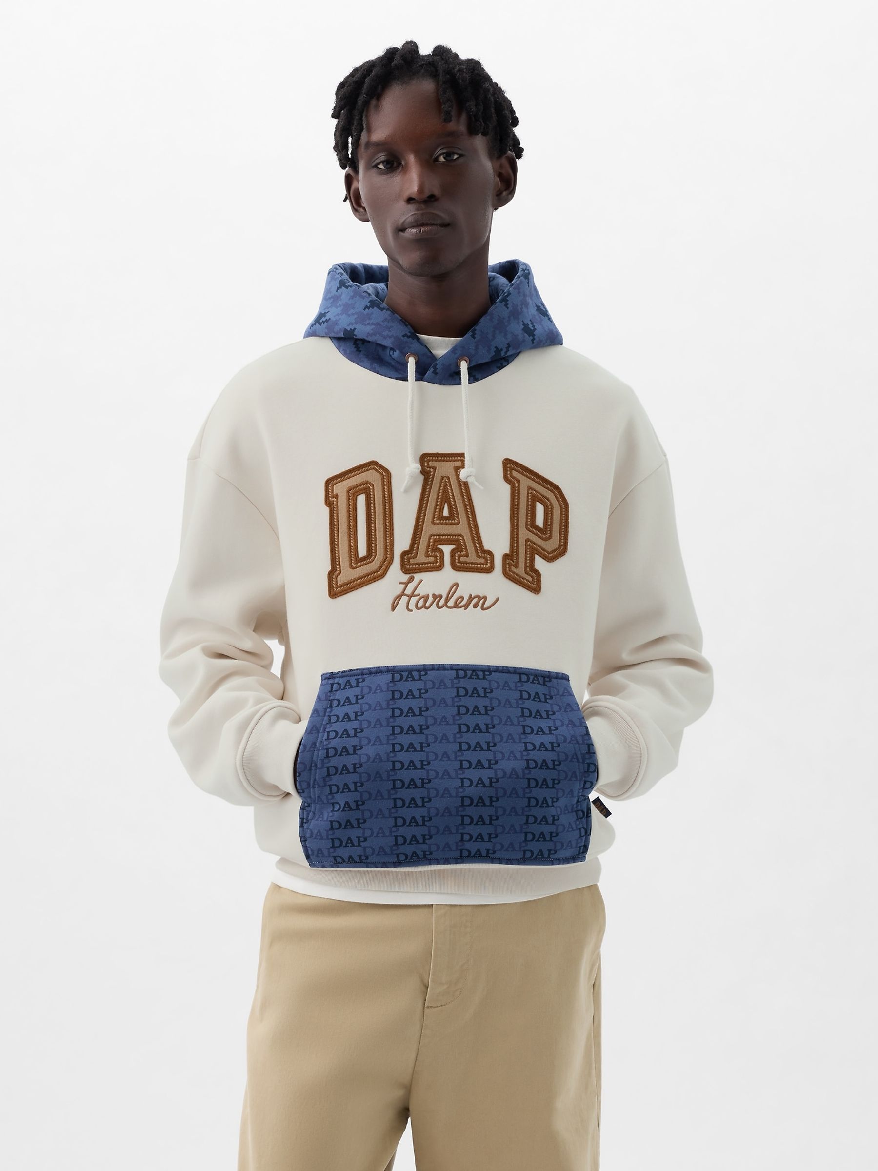 White Dapper Dan Colourblock Logo Hoodie - Image 1 of 1