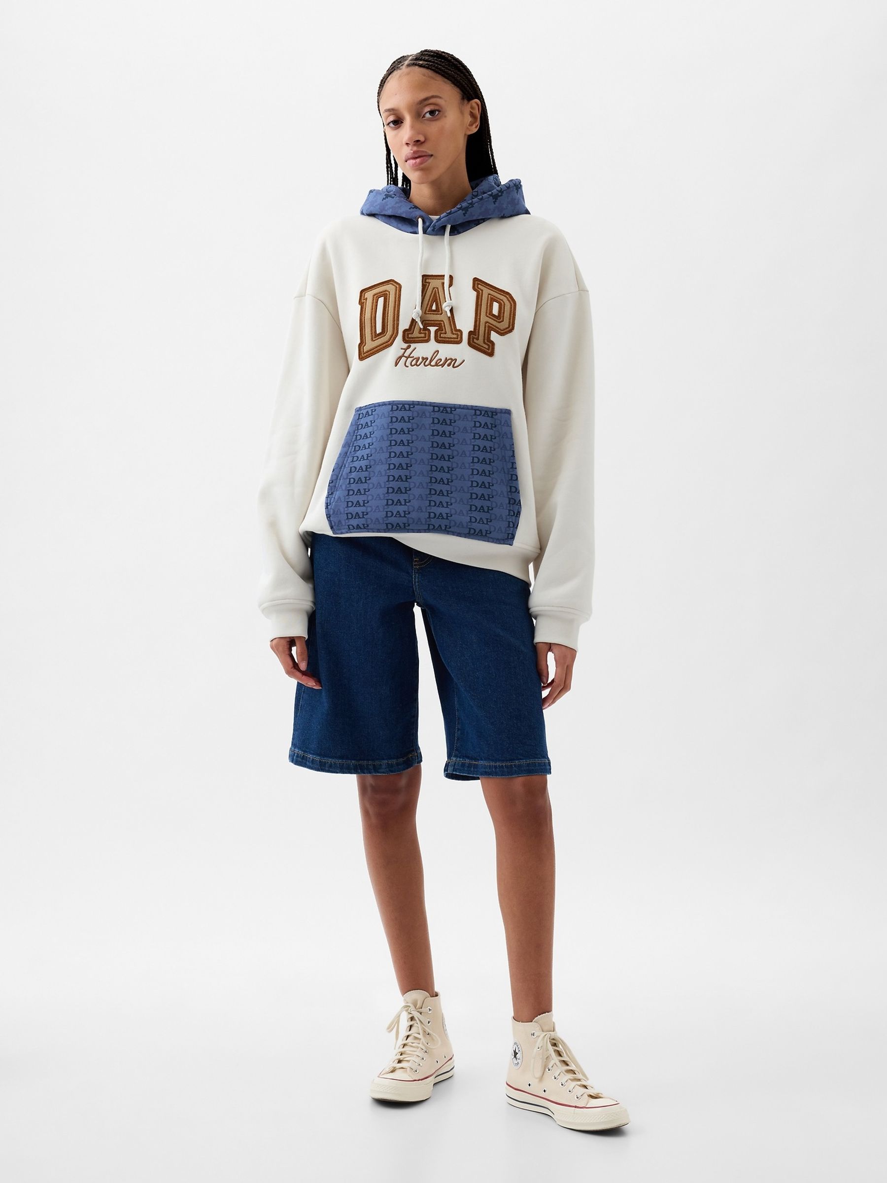 White Dapper Dan Colourblock Logo Hoodie - Image 4 of 5