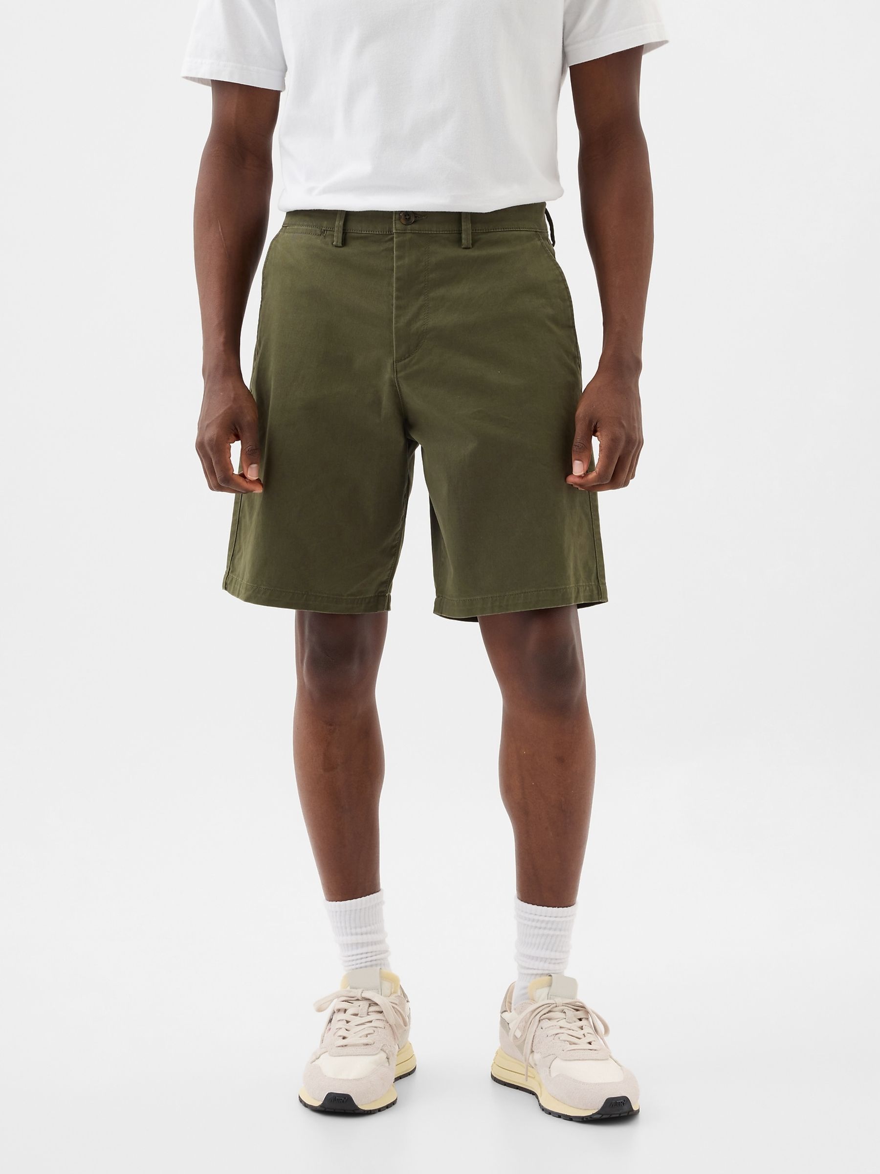 Khaki Green Long Length 9' Chino Shorts | Gap
