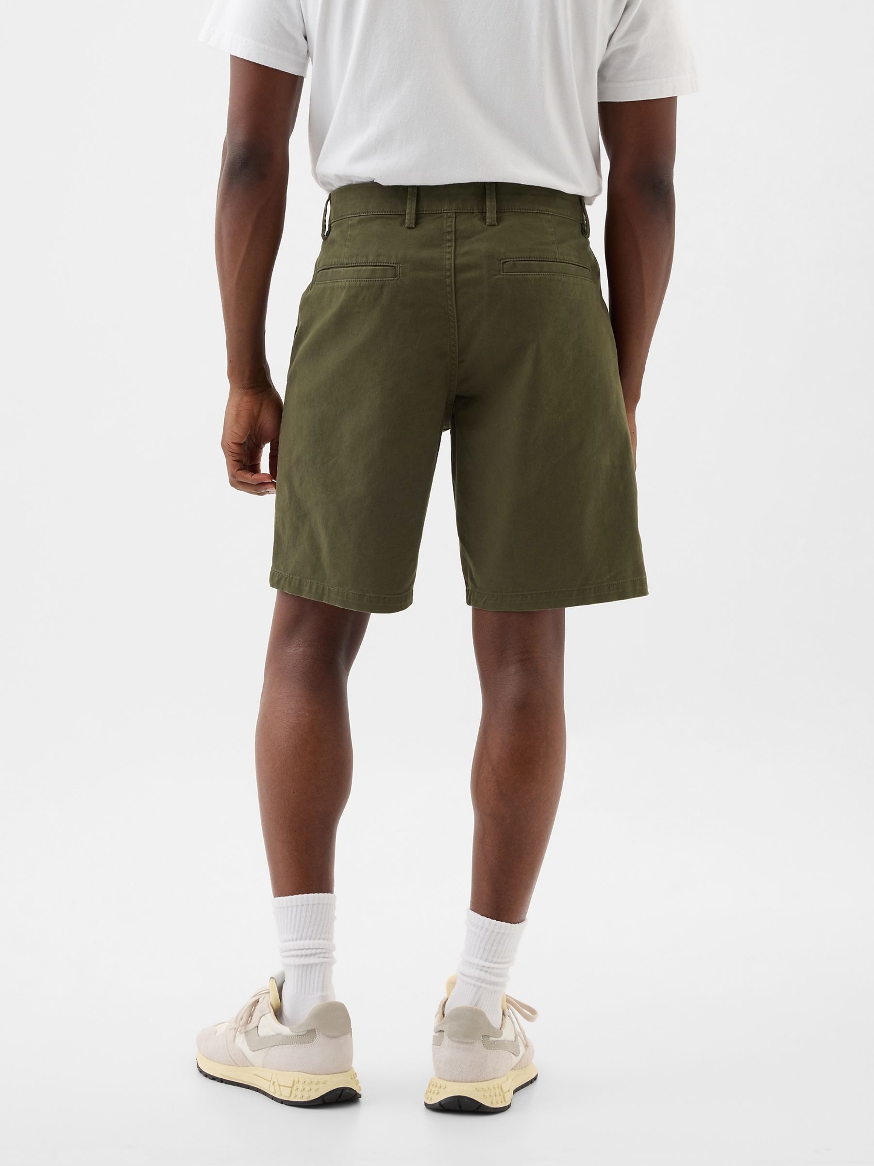 Khaki Green Long Length 9' Chino Shorts - Image 2 of 6