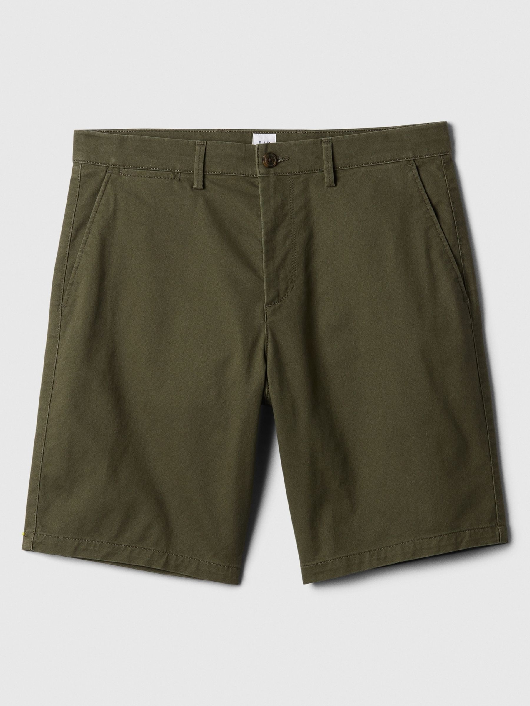 Khaki Green Long Length 9' Chino Shorts - Image 5 of 6