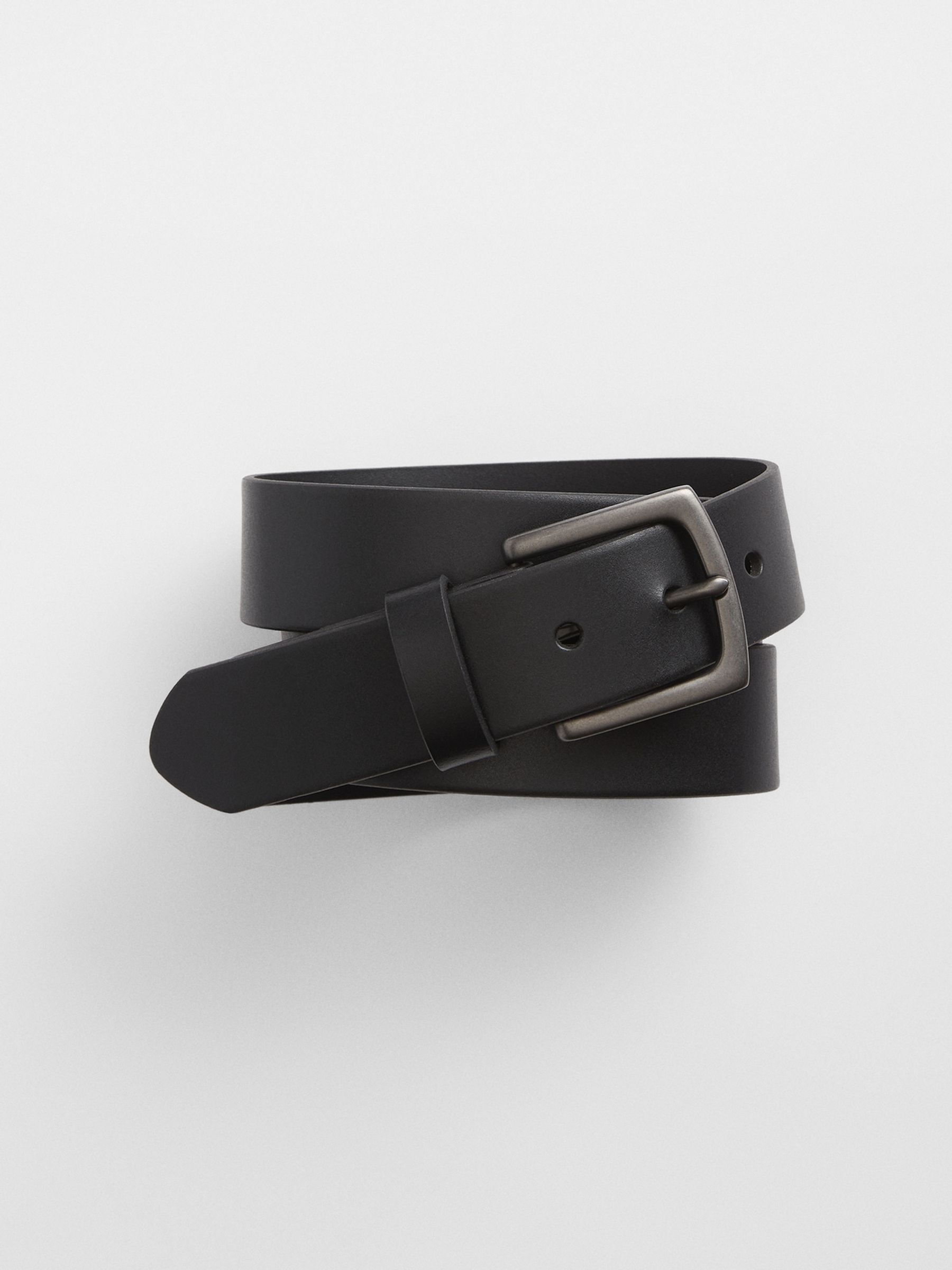 Black Leather Belt - Image 1 of 4
