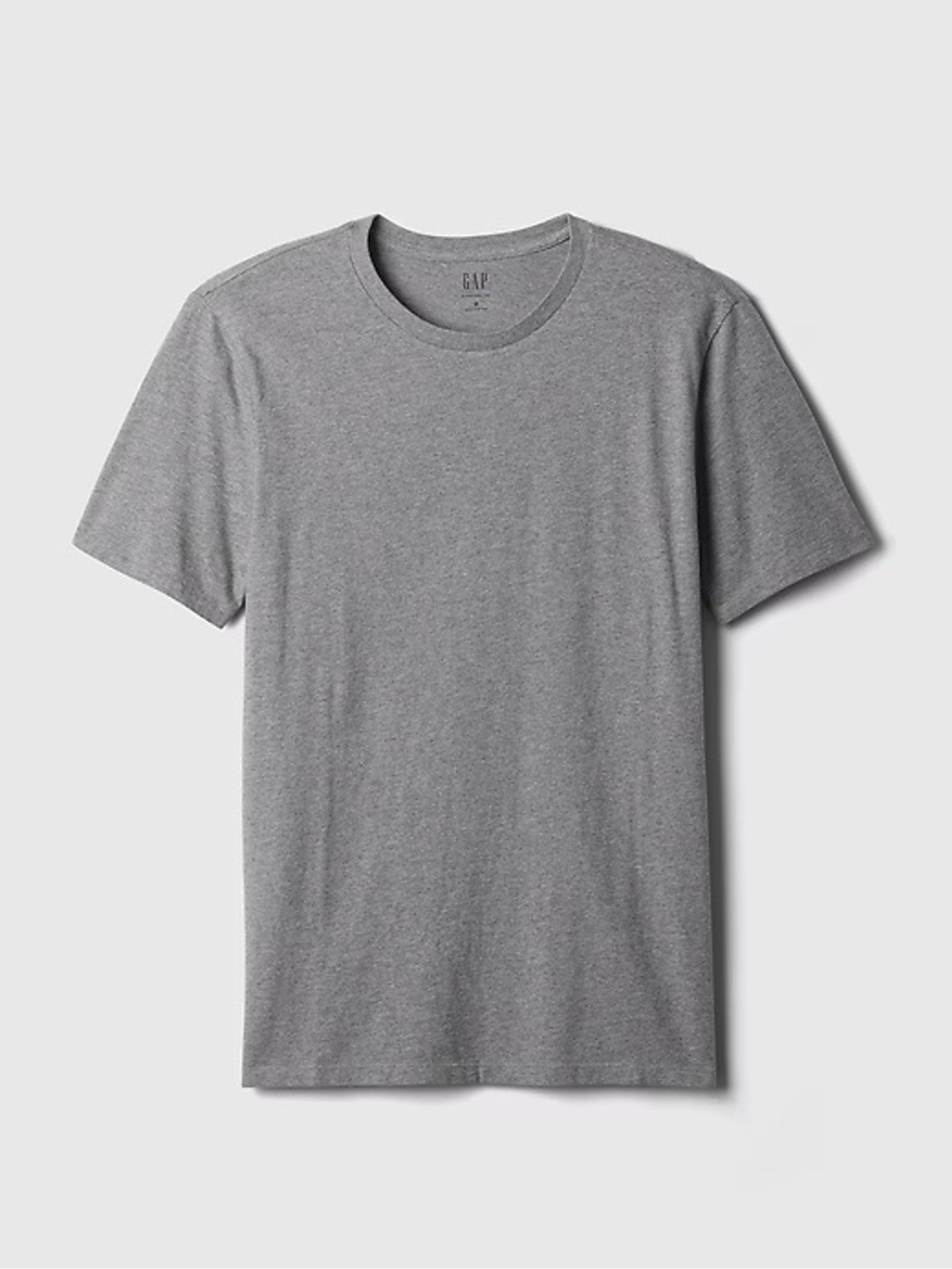 Grey Crew Neck Classic 100% Cotton Short Sleeve T-Shirt - Image 5 of 5