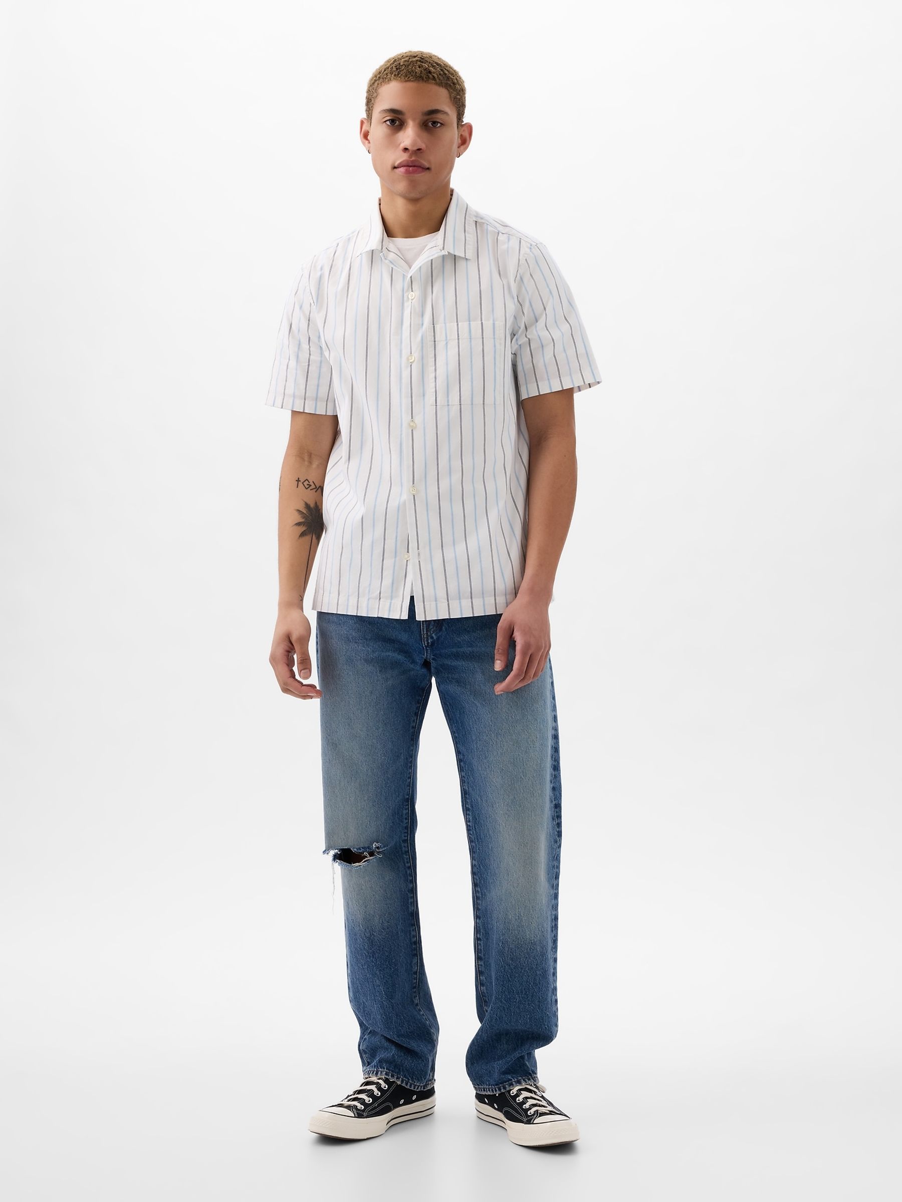 White All-Day Standard Fit Poplin Shirt - Image 1 of 4 White All-Day Standard Fit Poplin Shirt - Image 1 of 4