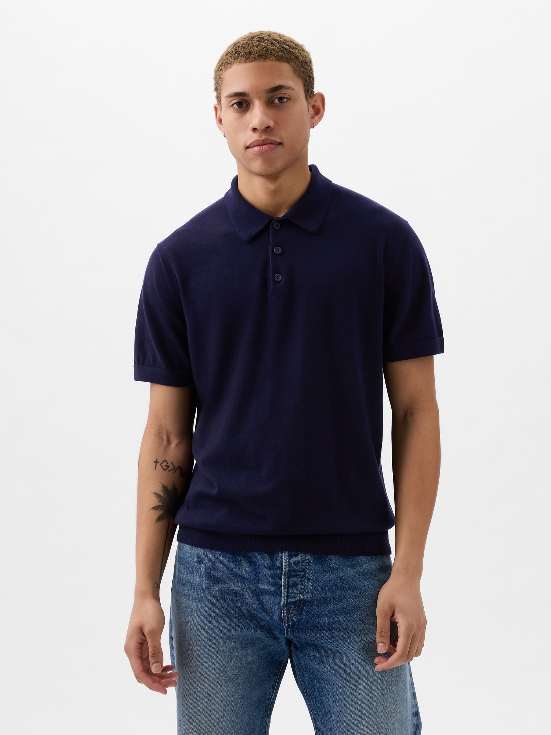 Blue CashSoft Short Sleeve Polo Shirt - Image 1 of 1