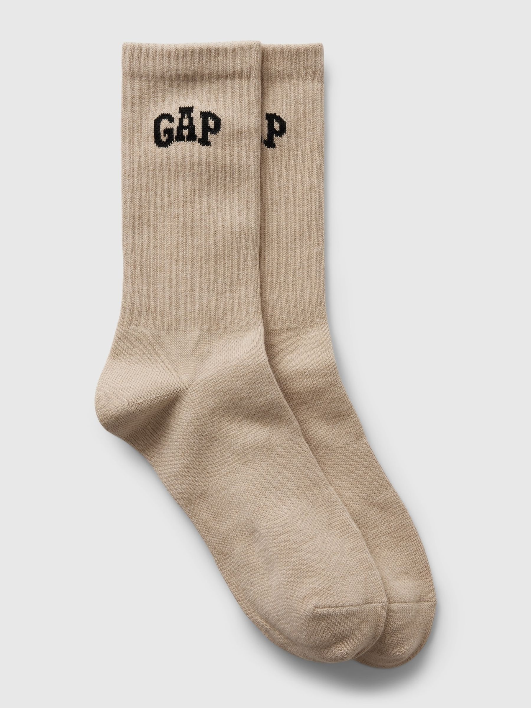 Beige Adults Quarter Crew Logo Socks - Image 1 of 1
