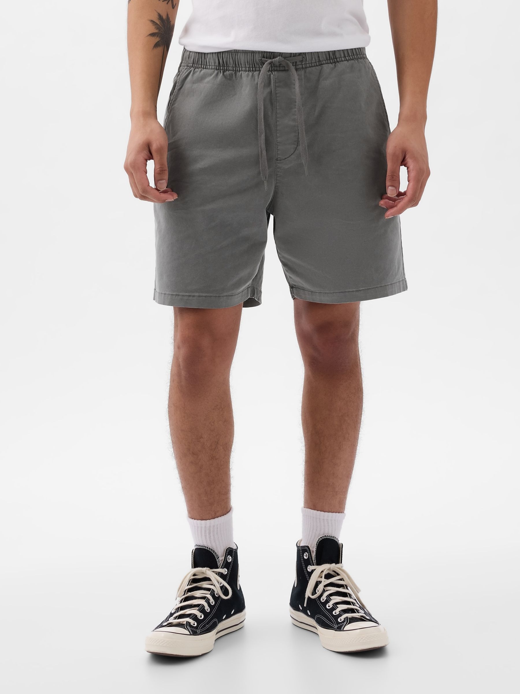 Grey Cotton Easy Pull On Shorts - Image 2 of 8