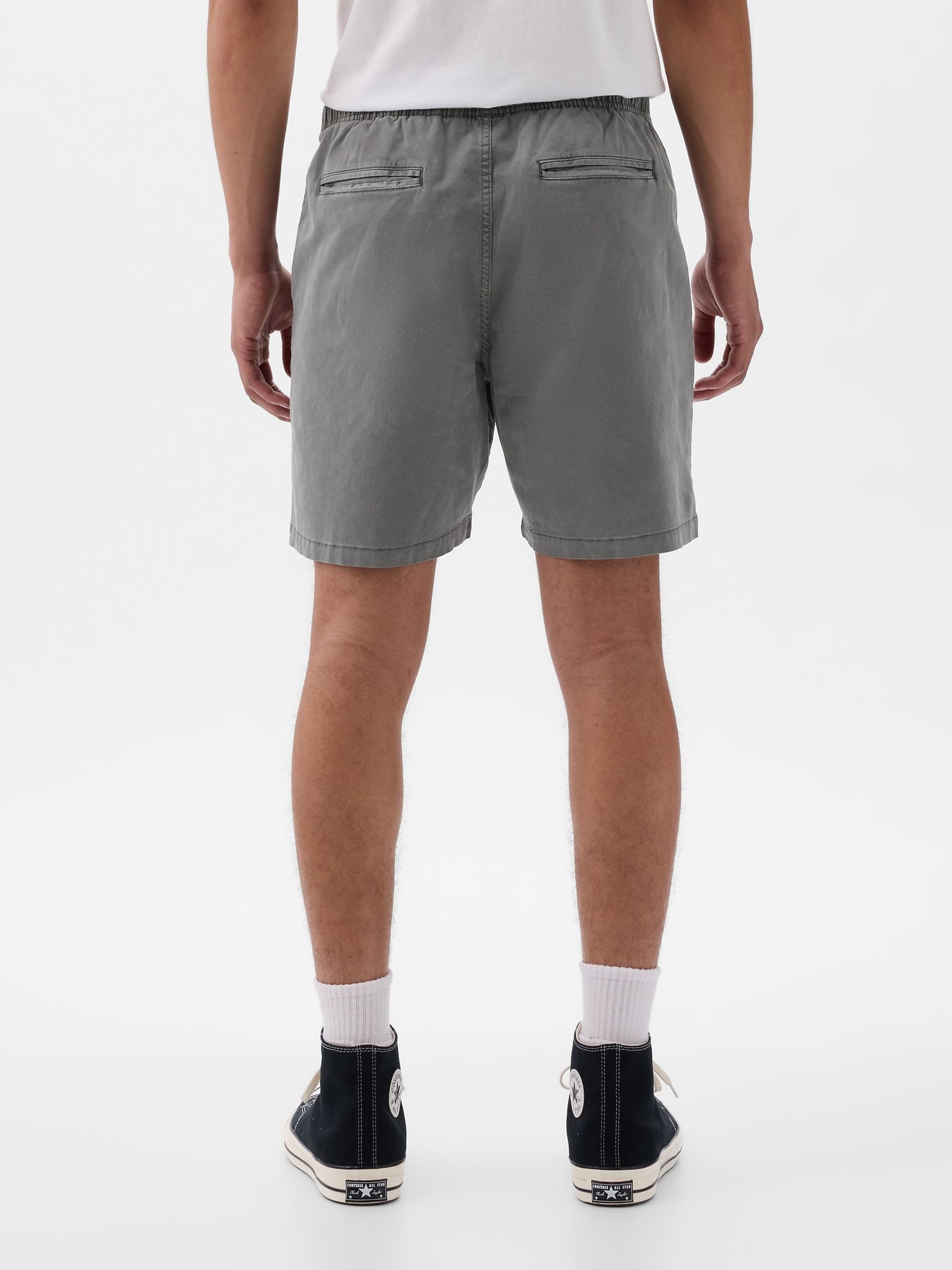 Grey Cotton Easy Pull On Shorts - Image 3 of 8