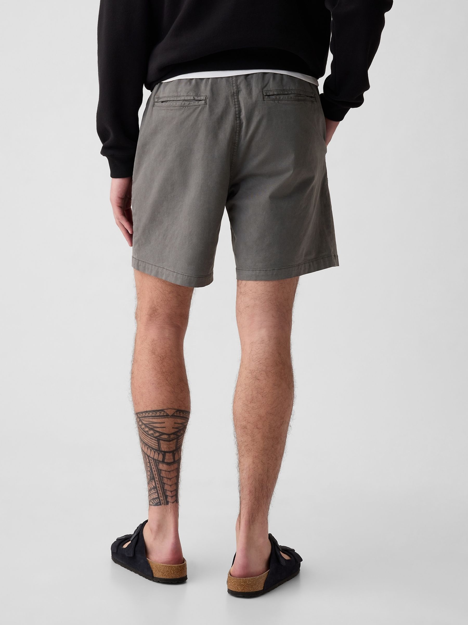 Grey Cotton Easy Pull On Shorts - Image 6 of 8