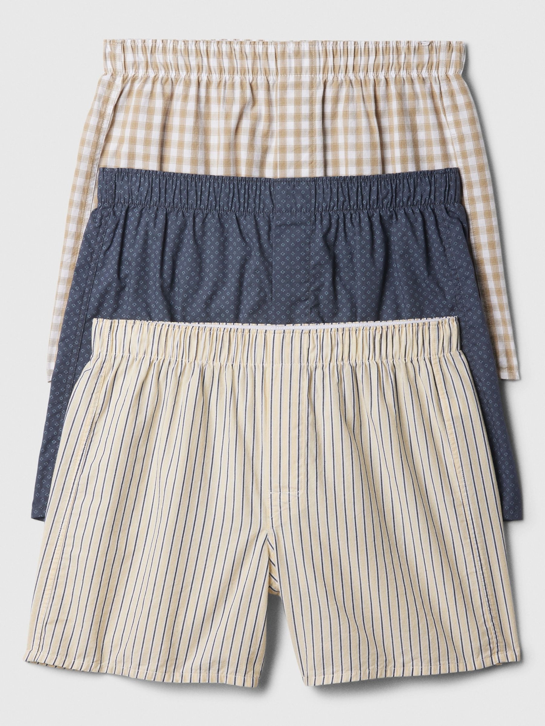 Beige Print 4" Boxers 3 Pack - Image 1 of 1