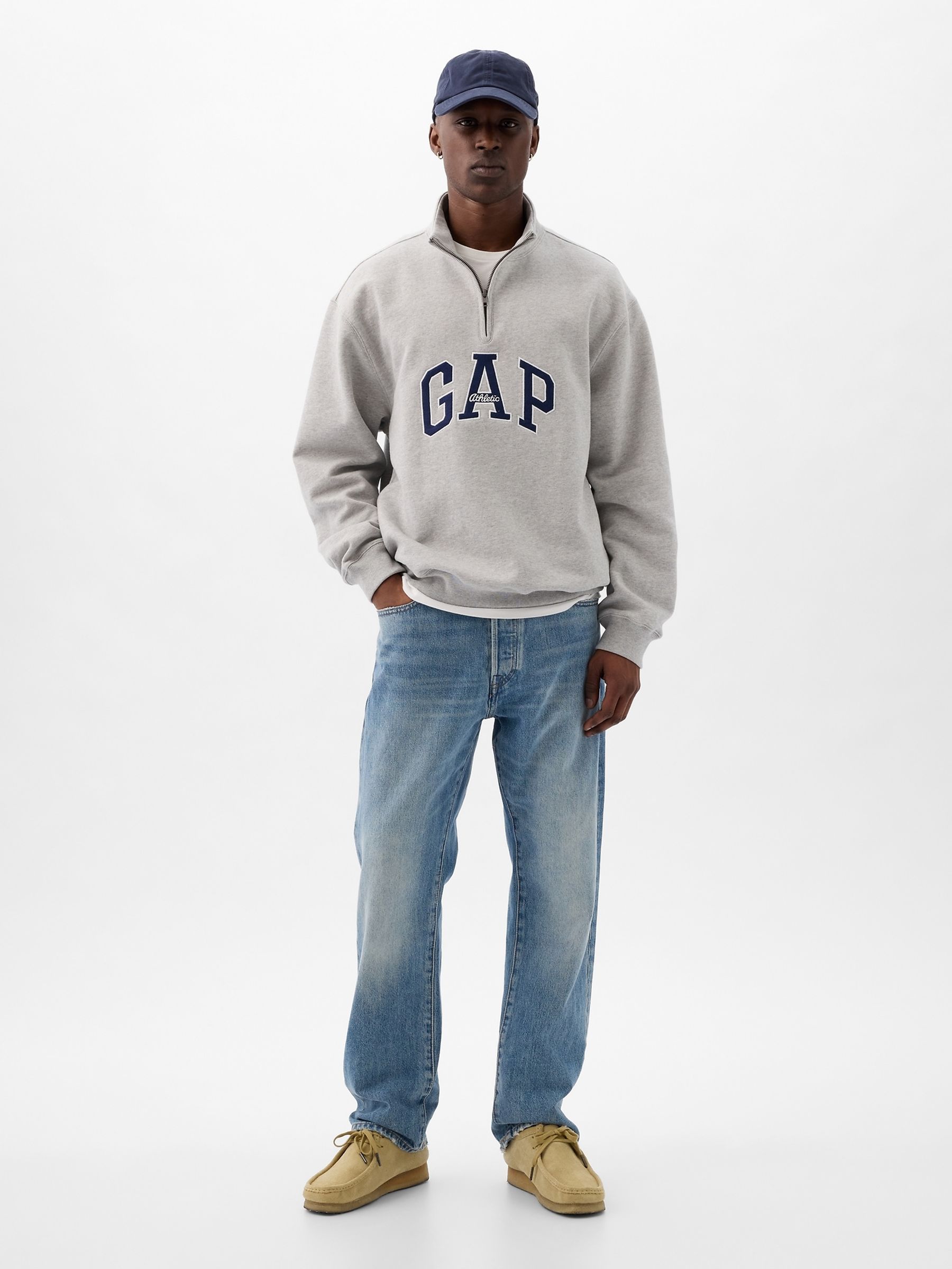 Grey Heavyweight  Arch Logo Pullover - Image 3 of 4