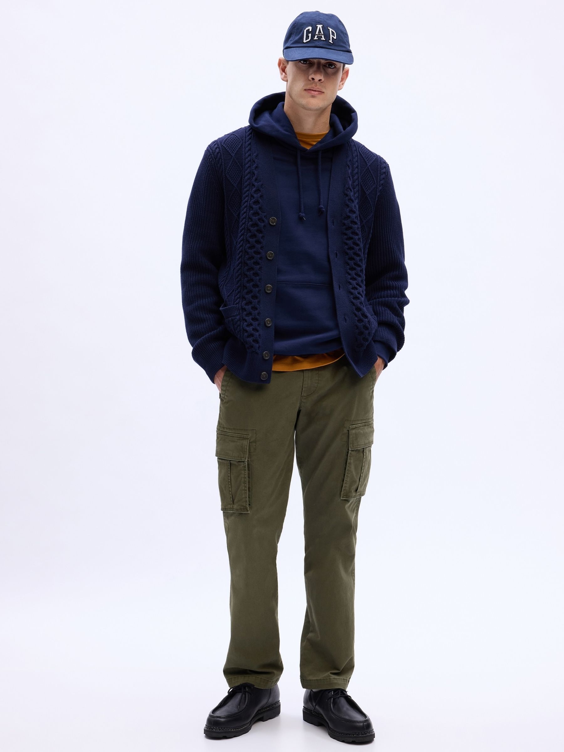 Khaki Green Straight Fit Cargo Trousers - Image 1 of 4