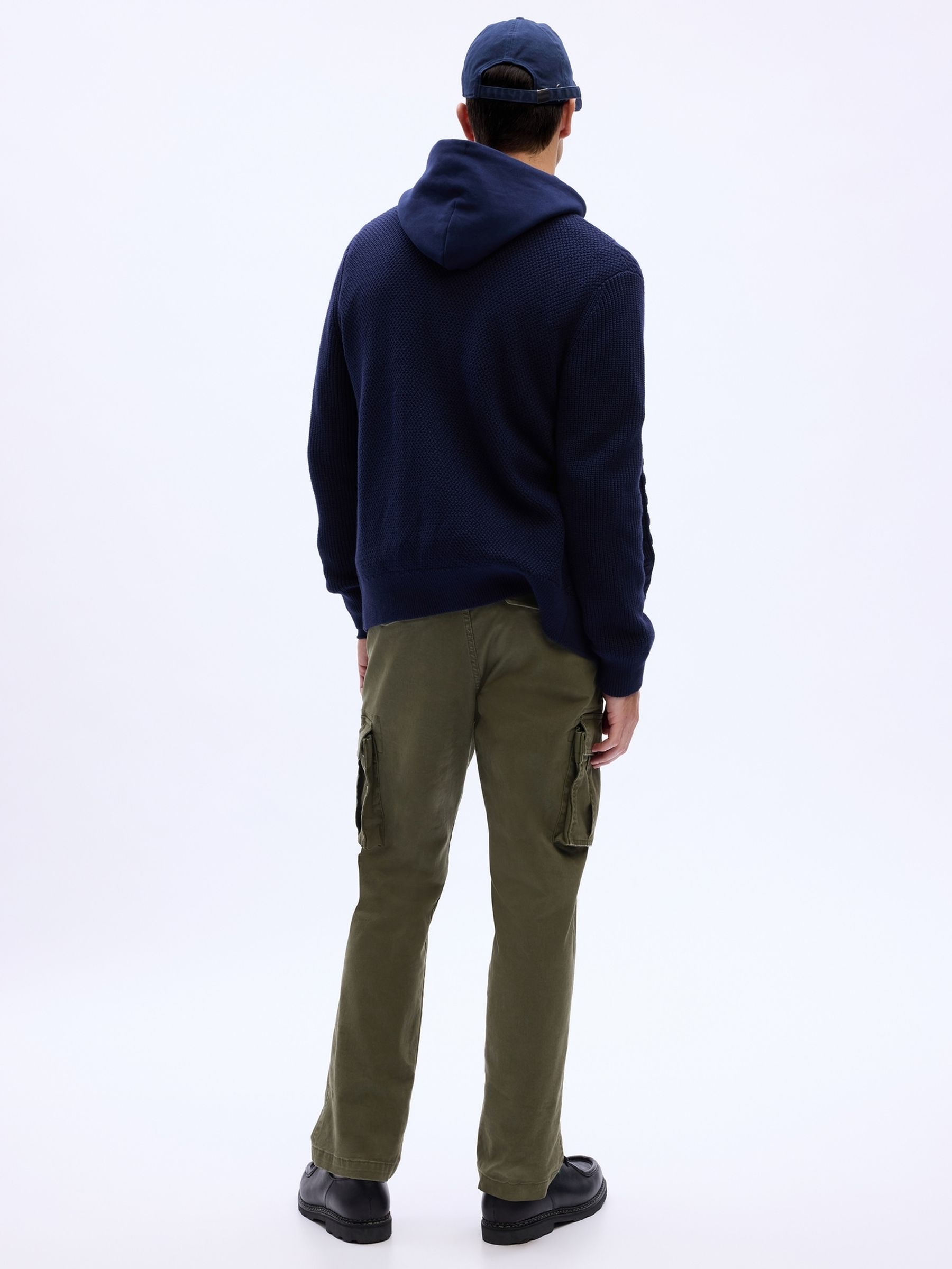 Khaki Green Straight Fit Cargo Trousers - Image 2 of 4