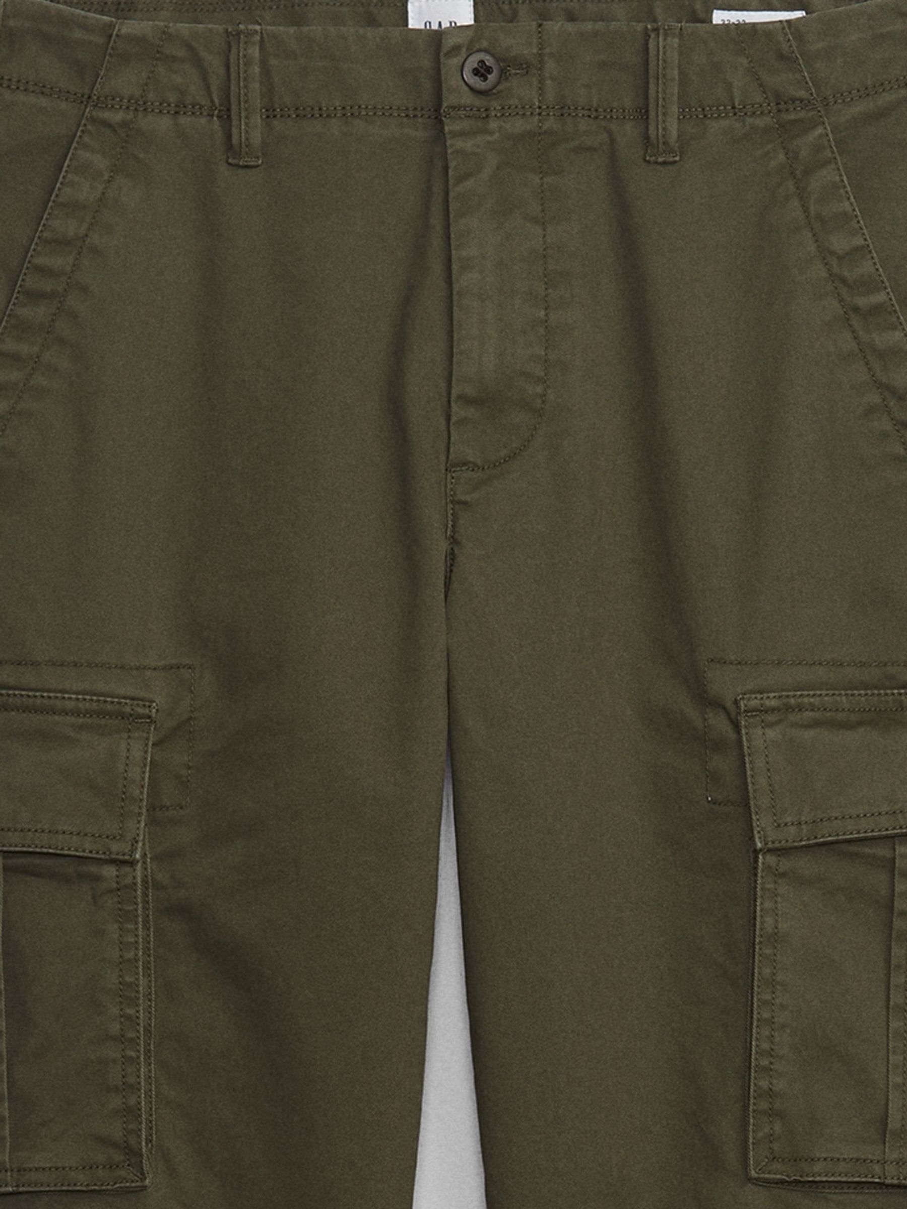 Khaki Green Straight Fit Cargo Trousers - Image 4 of 4