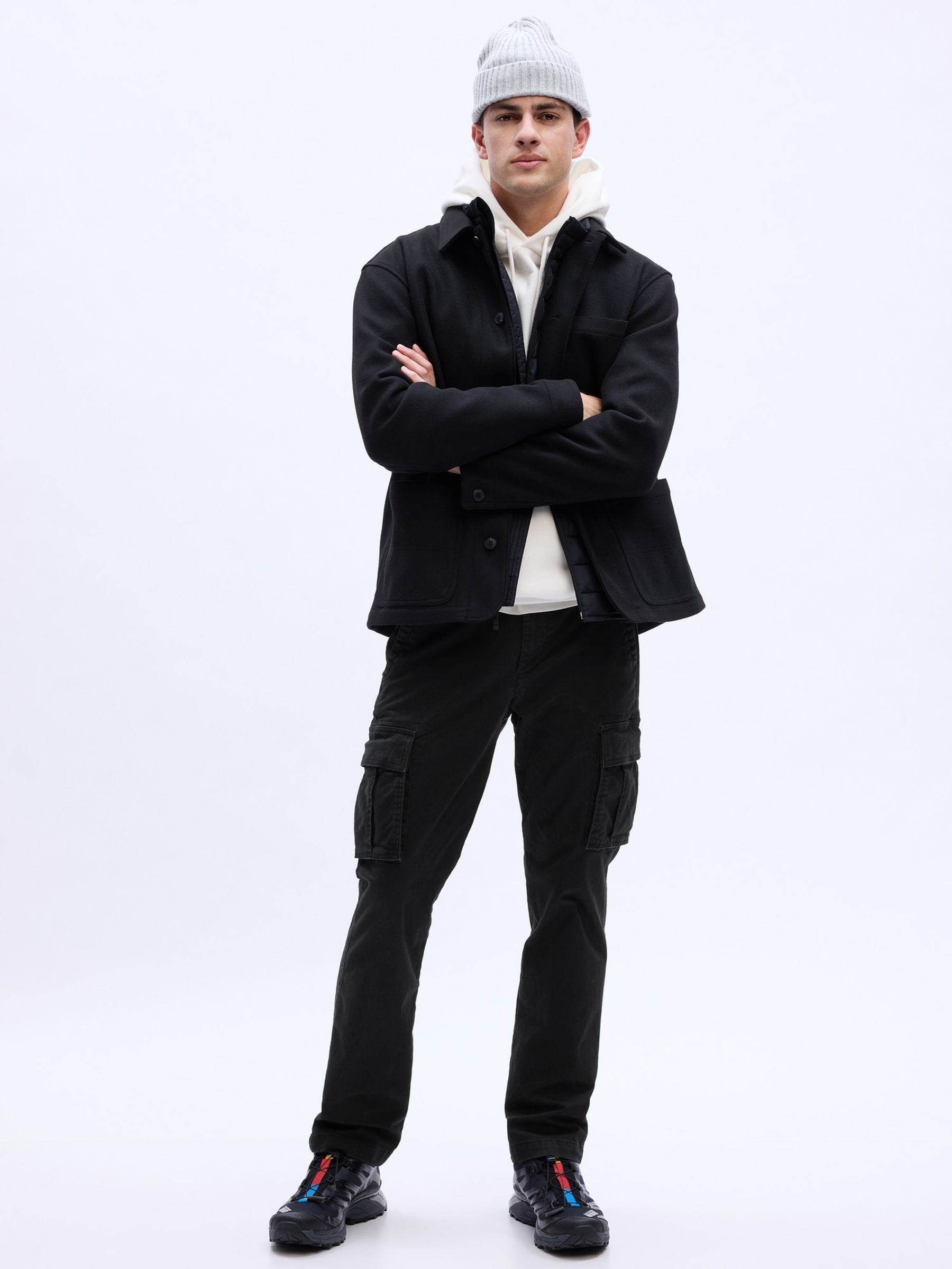 Black Straight Fit Cargo Trousers - Image 4 of 5