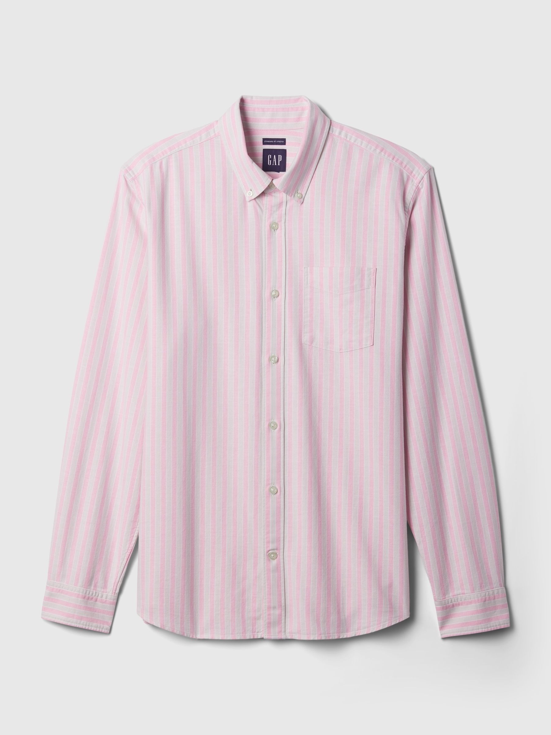 Pink Classic Regular Fit Long Sleeve Oxford Shirt - Image 4 of 4