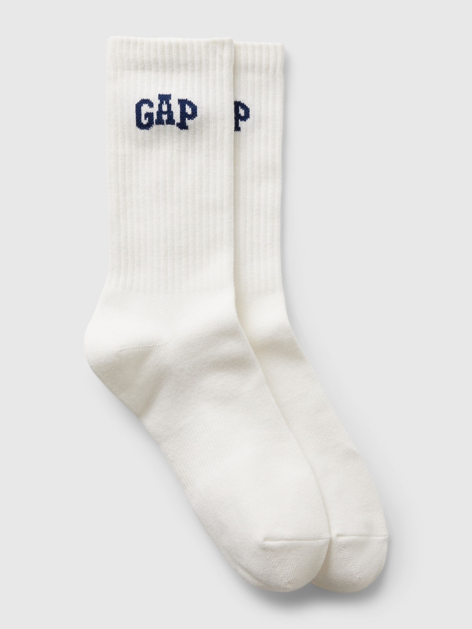 White Adults Quarter Crew Logo Socks - Image 1 of 1