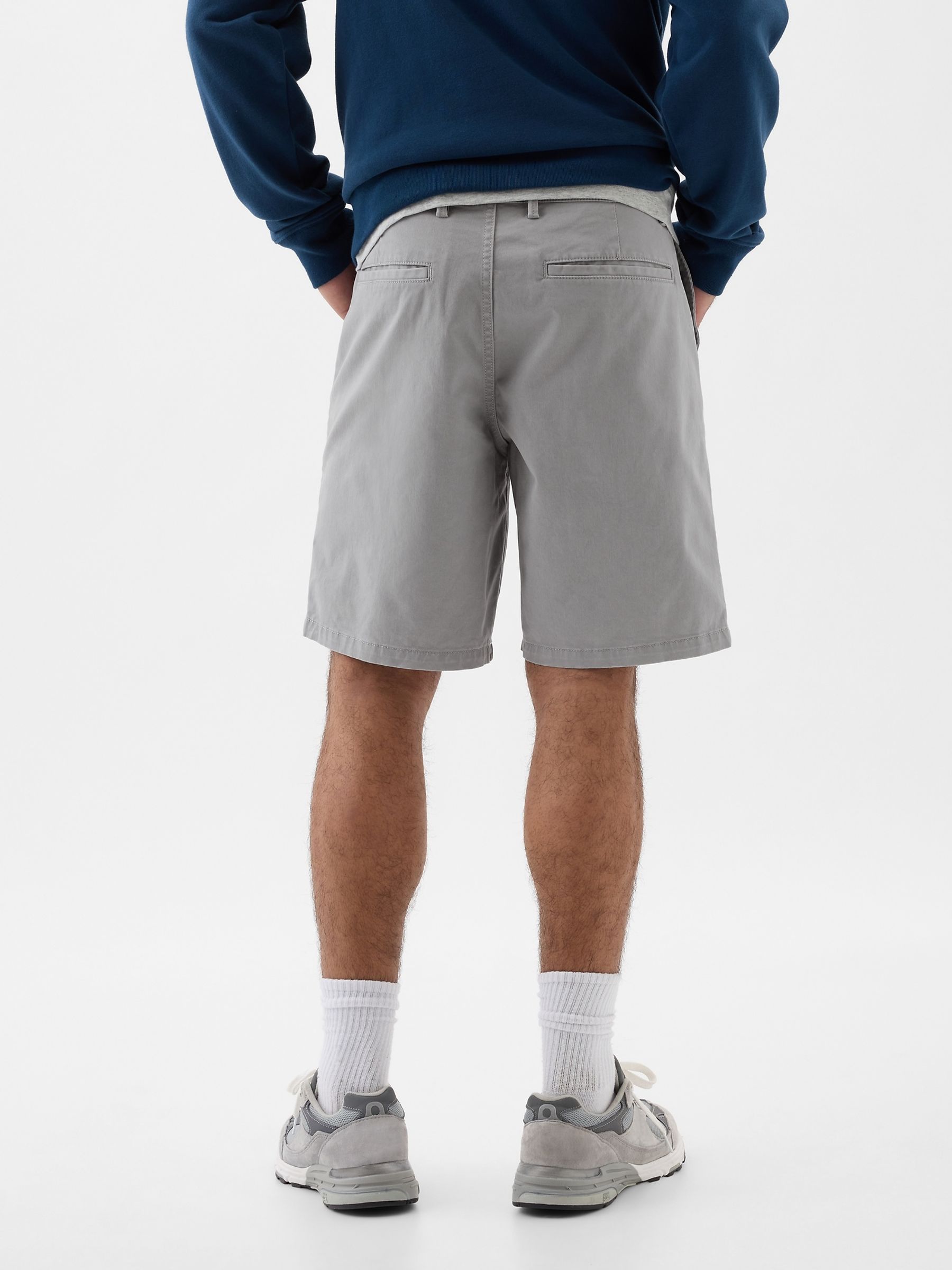 Grey Long Length 9' Chino Shorts - Image 2 of 4