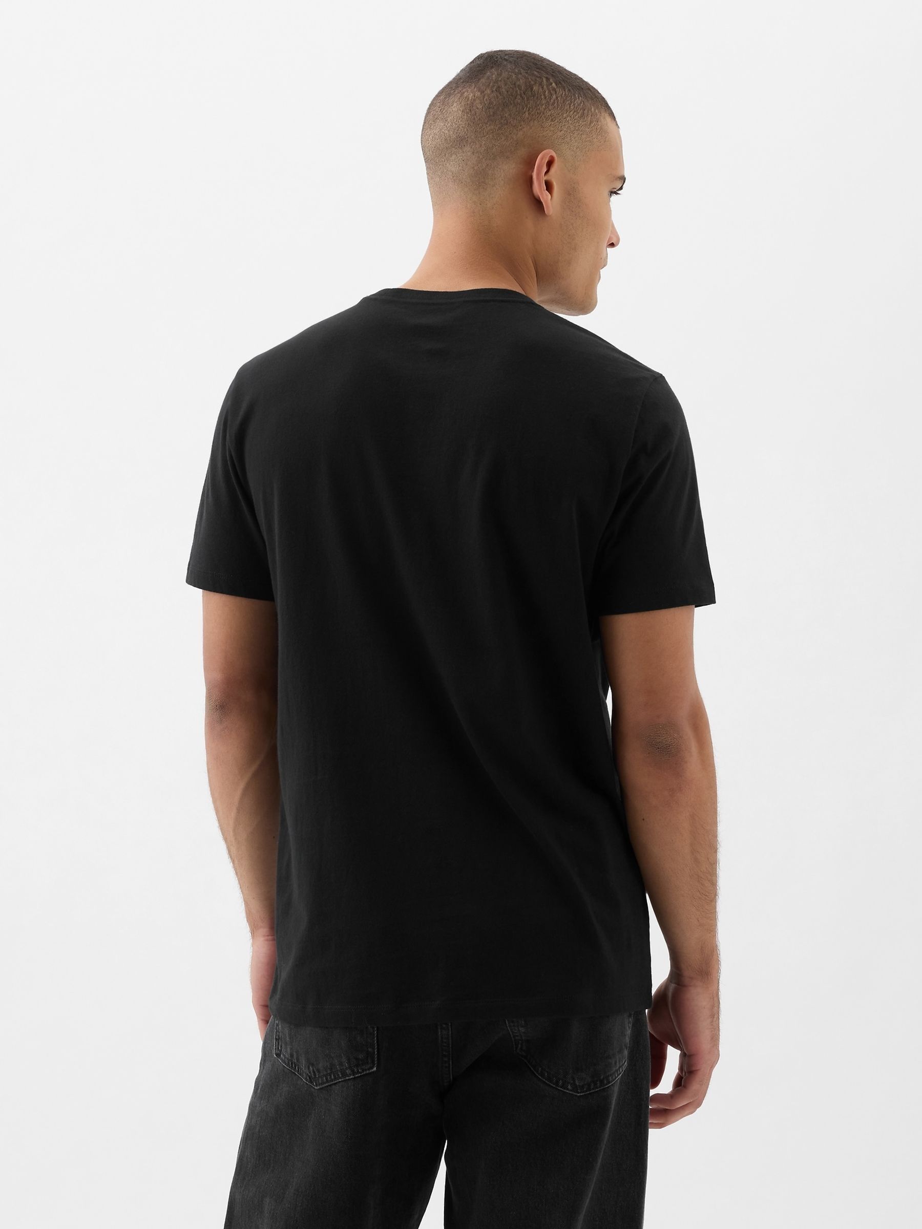 Black Everyday Logo 100% Cotton Crew Neck Short Sleeve T-Shirt - Image 2 of 4