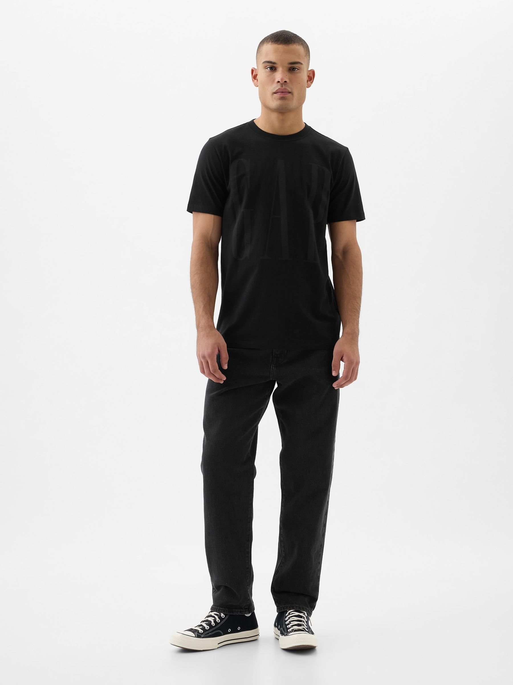 Black Everyday Logo 100% Cotton Crew Neck Short Sleeve T-Shirt - Image 3 of 4