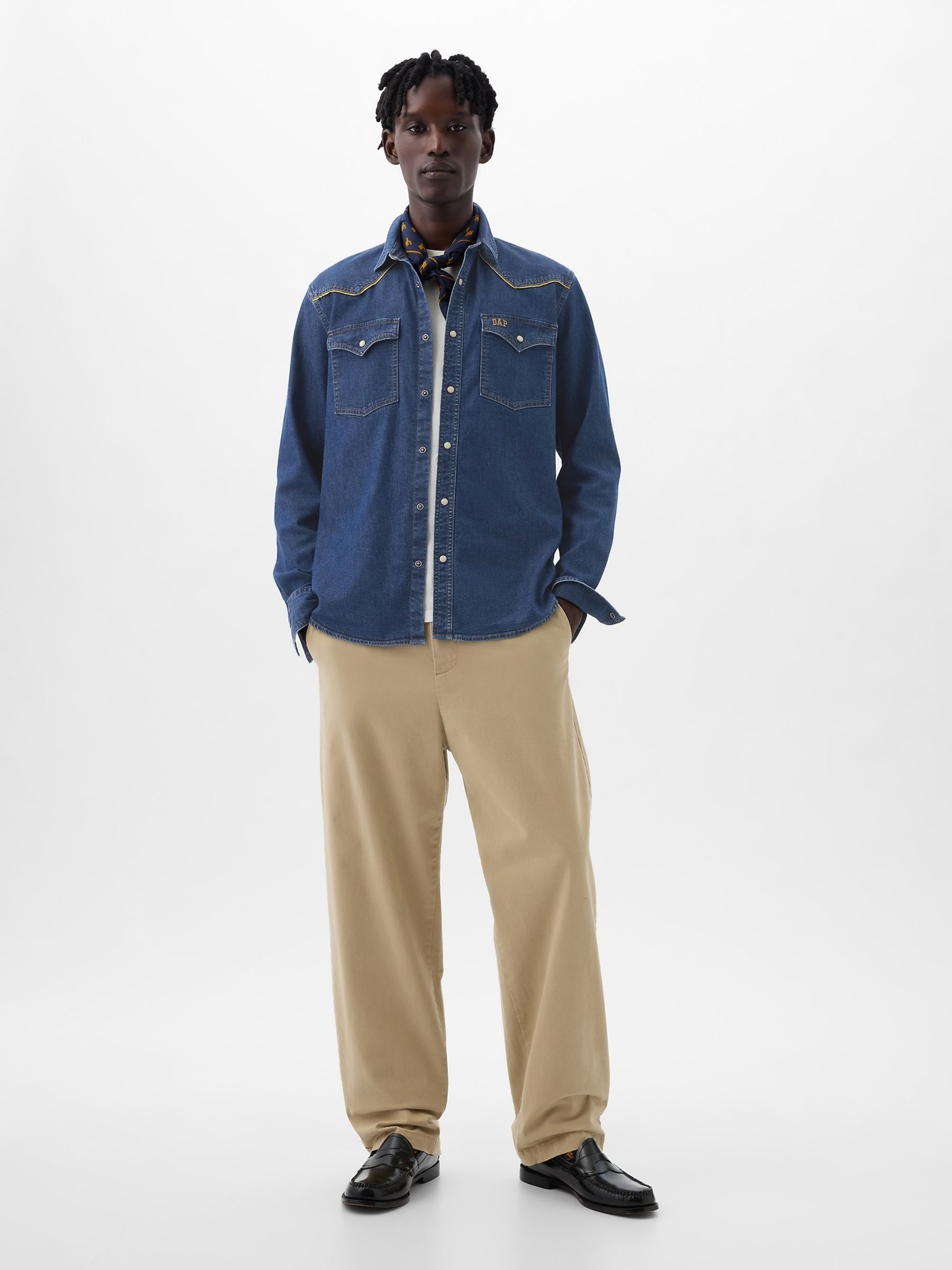 Blue Dapper Dan Denim Western Shirt | Gap