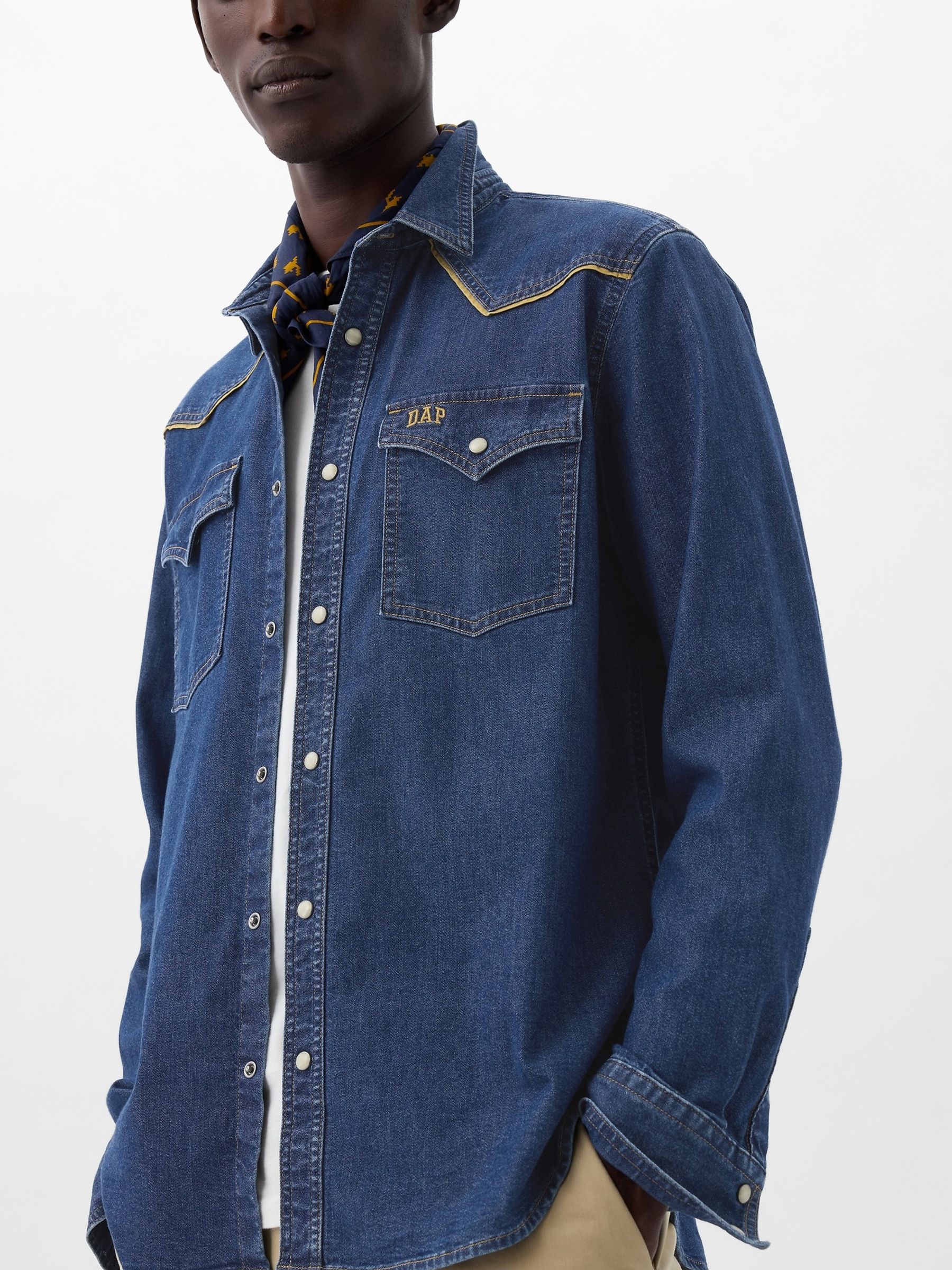 Blue Dapper Dan Denim Western Shirt - Image 4 of 5