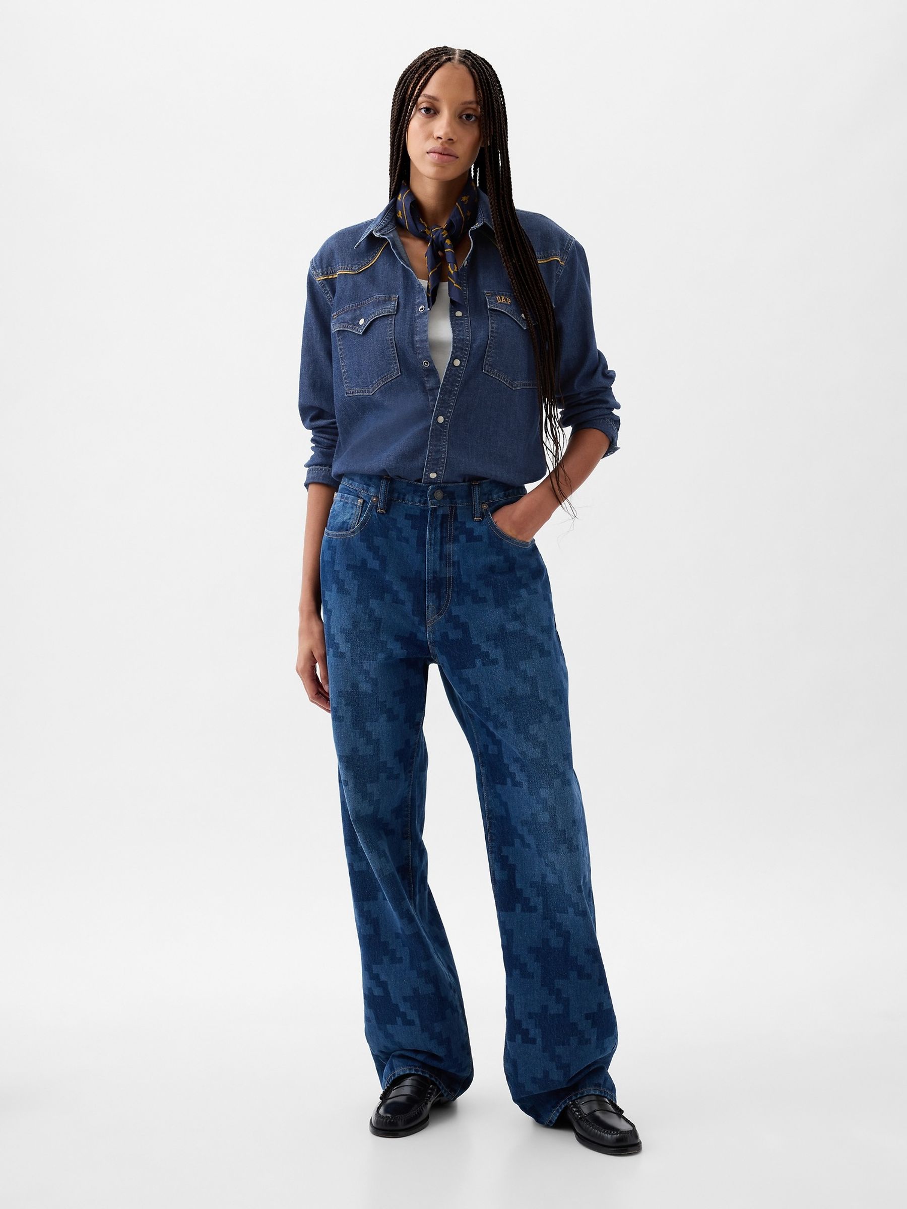 Blue Dapper Dan Denim Western Shirt - Image 5 of 5