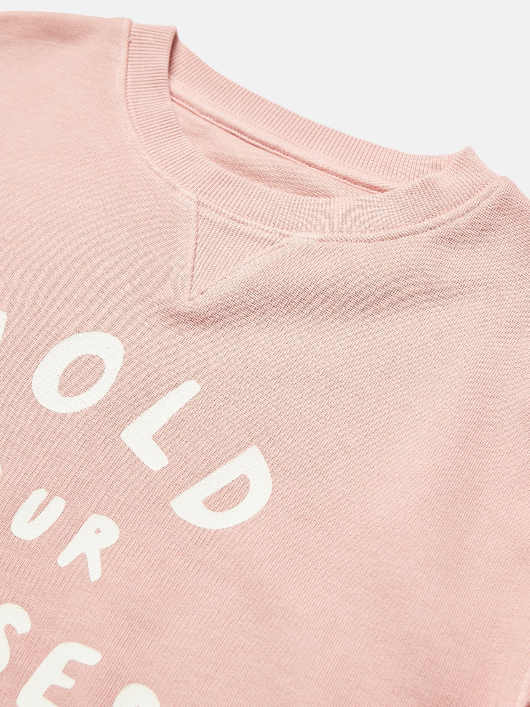 Kids' Sundaze Pink Crew Neck Slogan Sweatshirt - Image 3 of 6