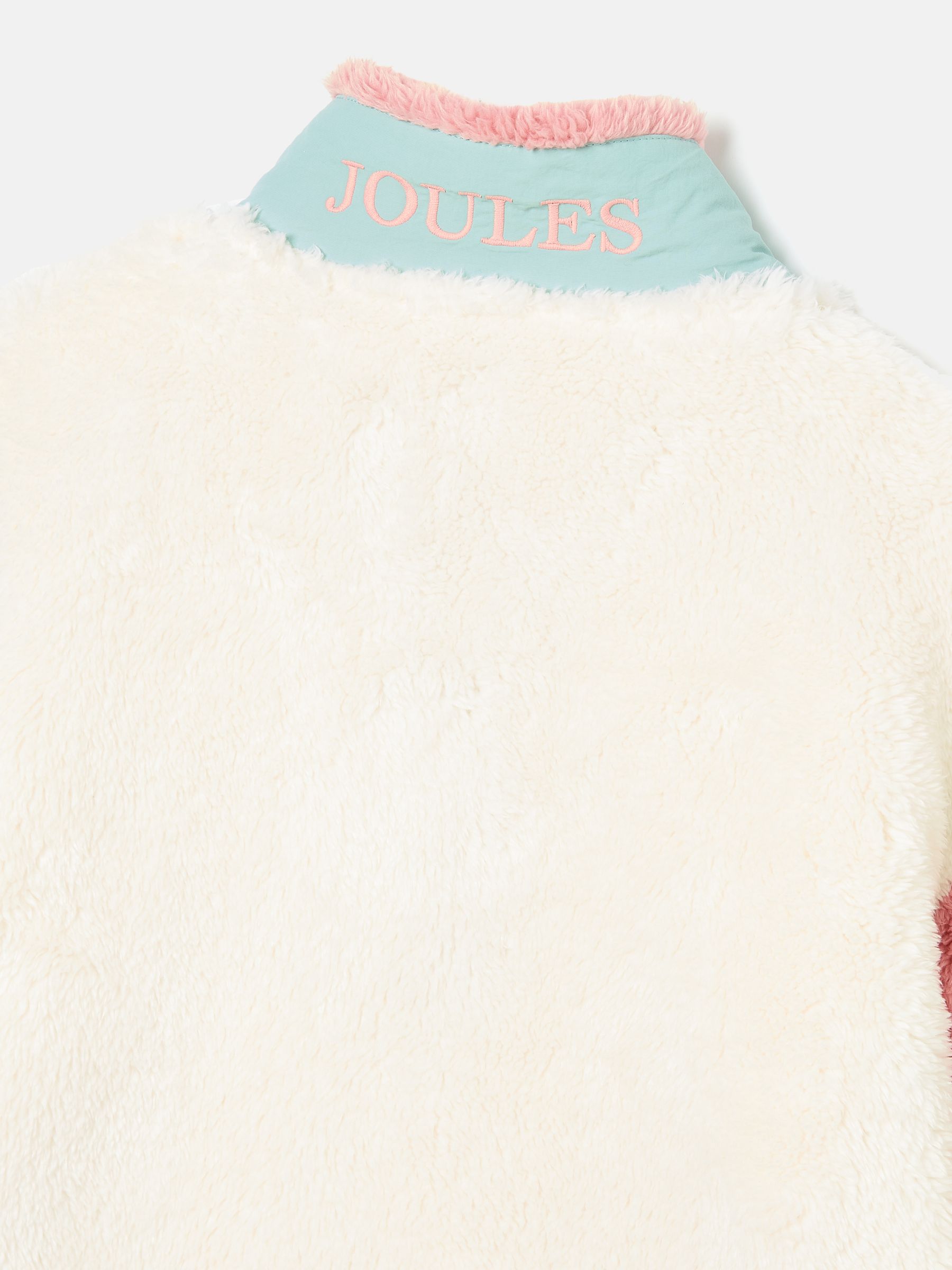 Kids' Always Cosy Cream Colourblock Quarter Zip Borg Fleece - Image 4 of 4