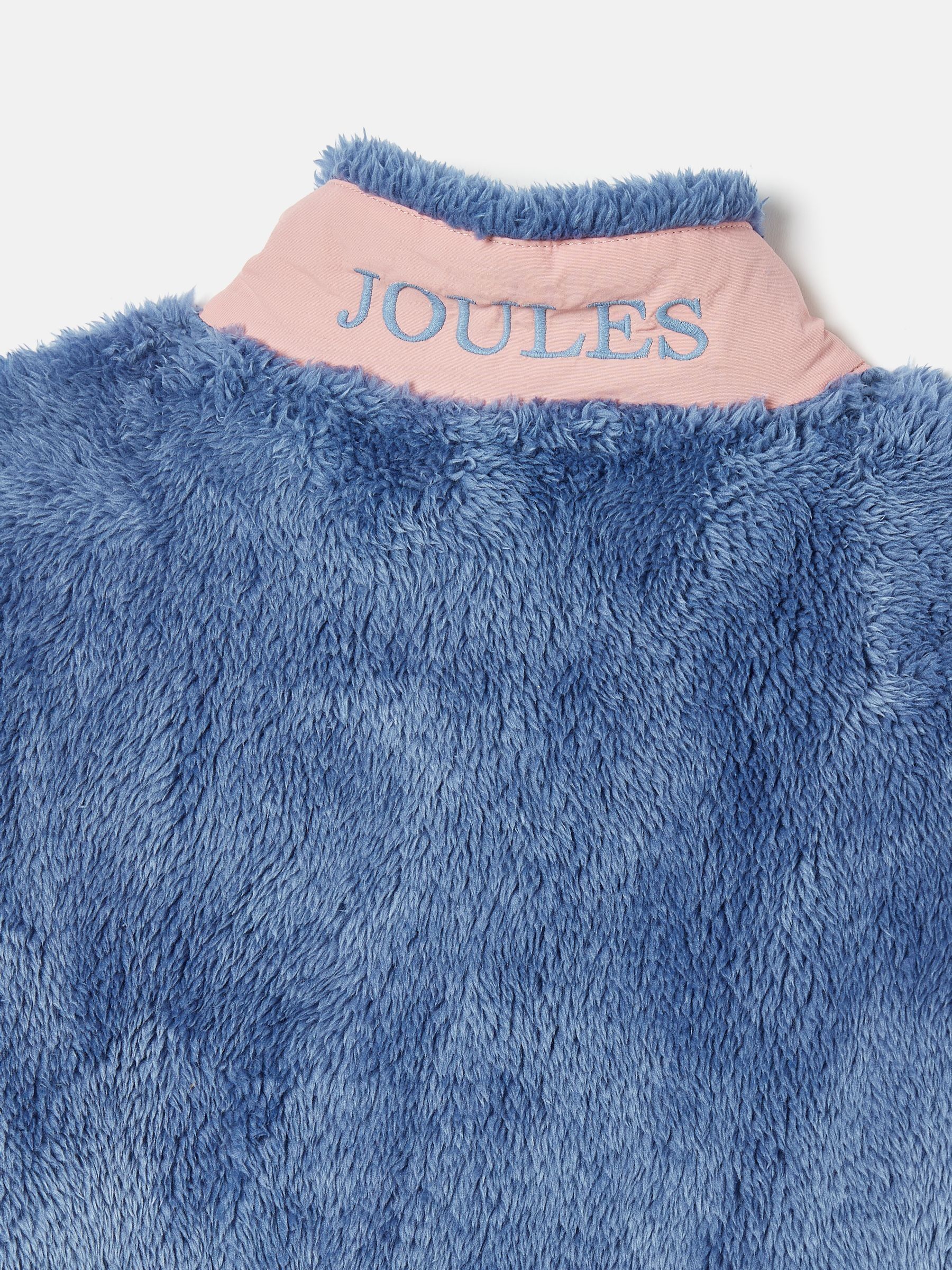 Kids' Always Cosy Blue Colourblock Quarter Zip Borg Fleece - Image 4 of 5