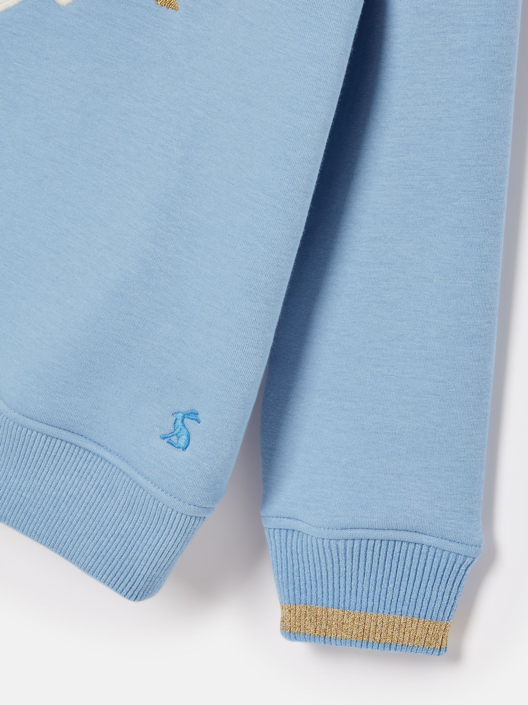 Girls' Mackenzie Blue Pegasus Embroidered Artwork Sweatshirt With Faux Faur Lining - Image 3 of 4