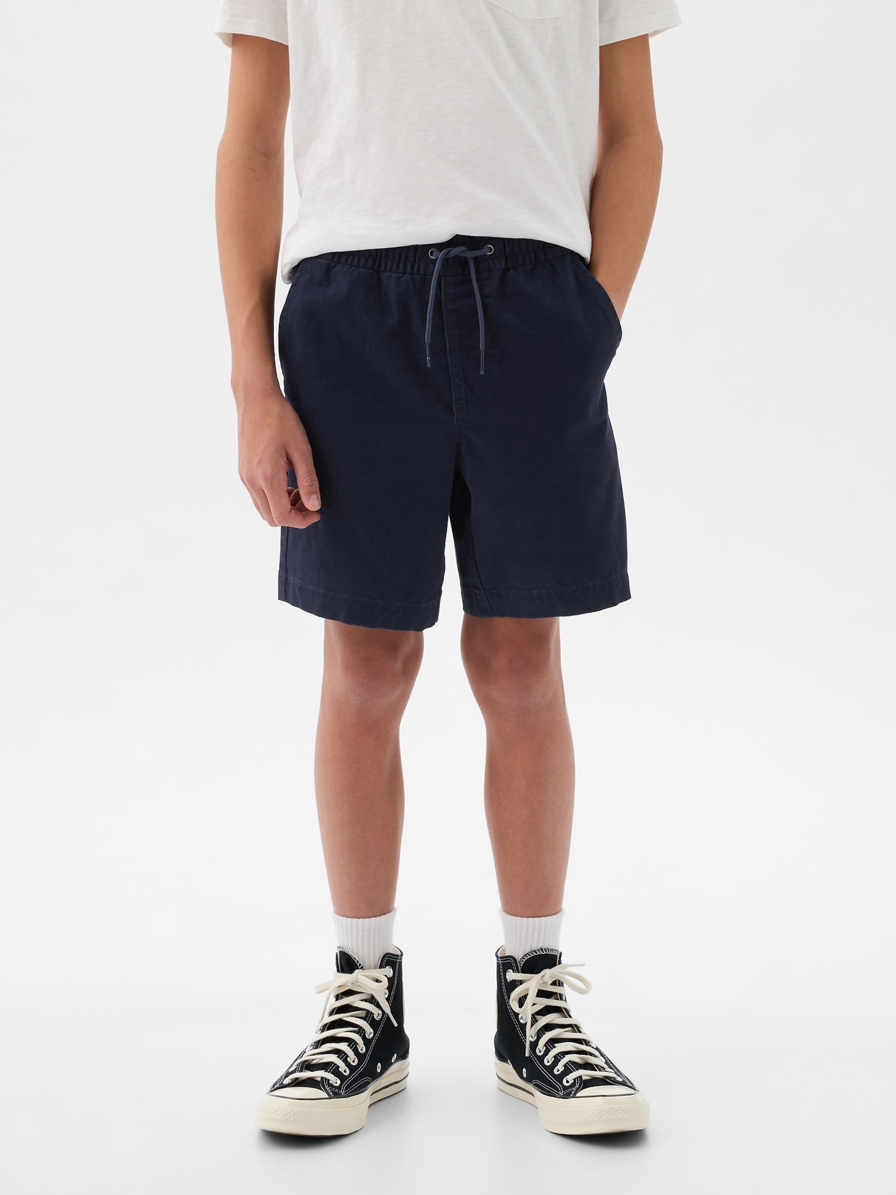 Navy Blue Cotton Twill Easy Pull On Short (4-13yrs) - Image 1 of 4