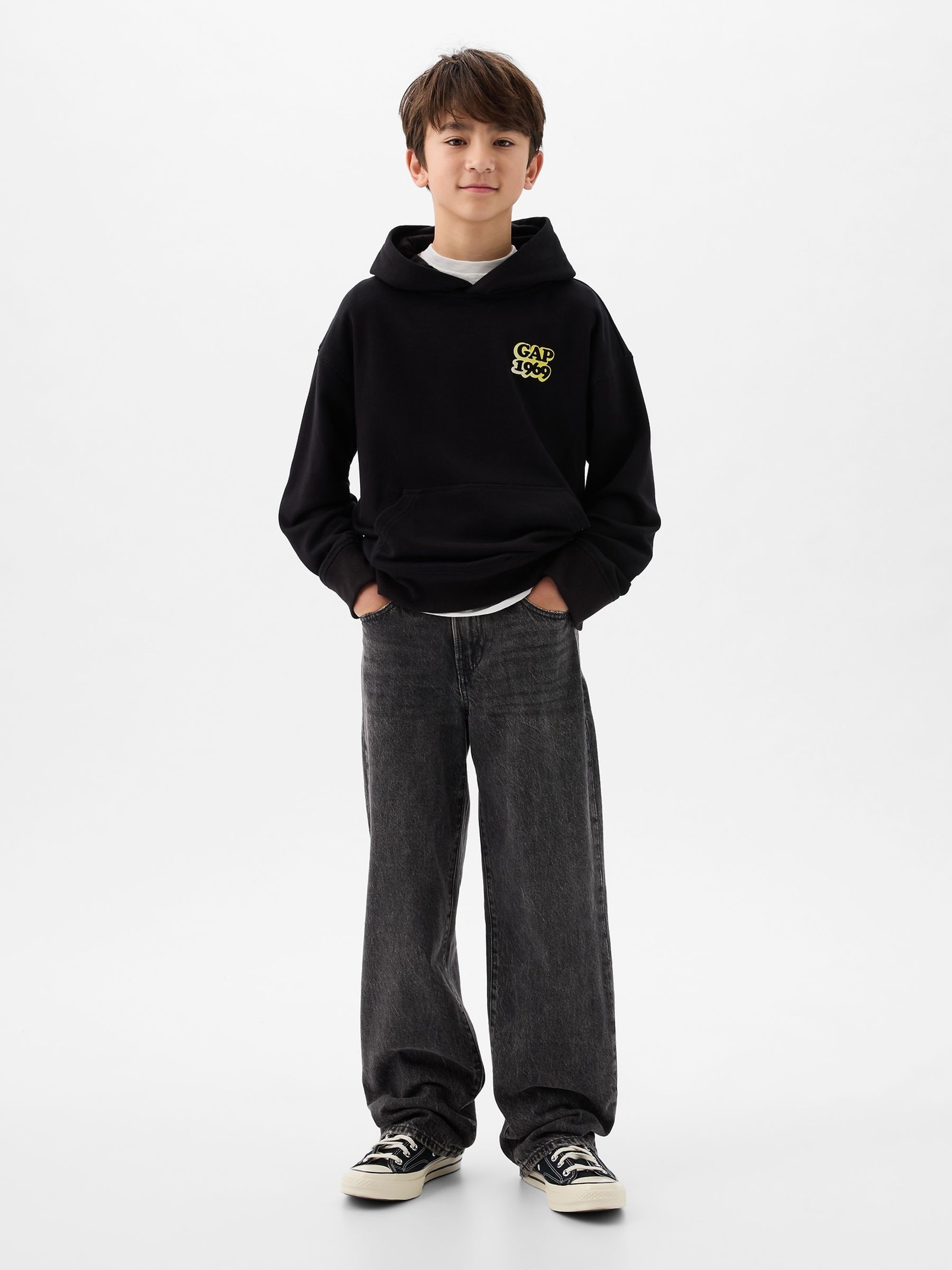 Black 1969 Logo Hoodie (4-13yrs) - Image 3 of 3
