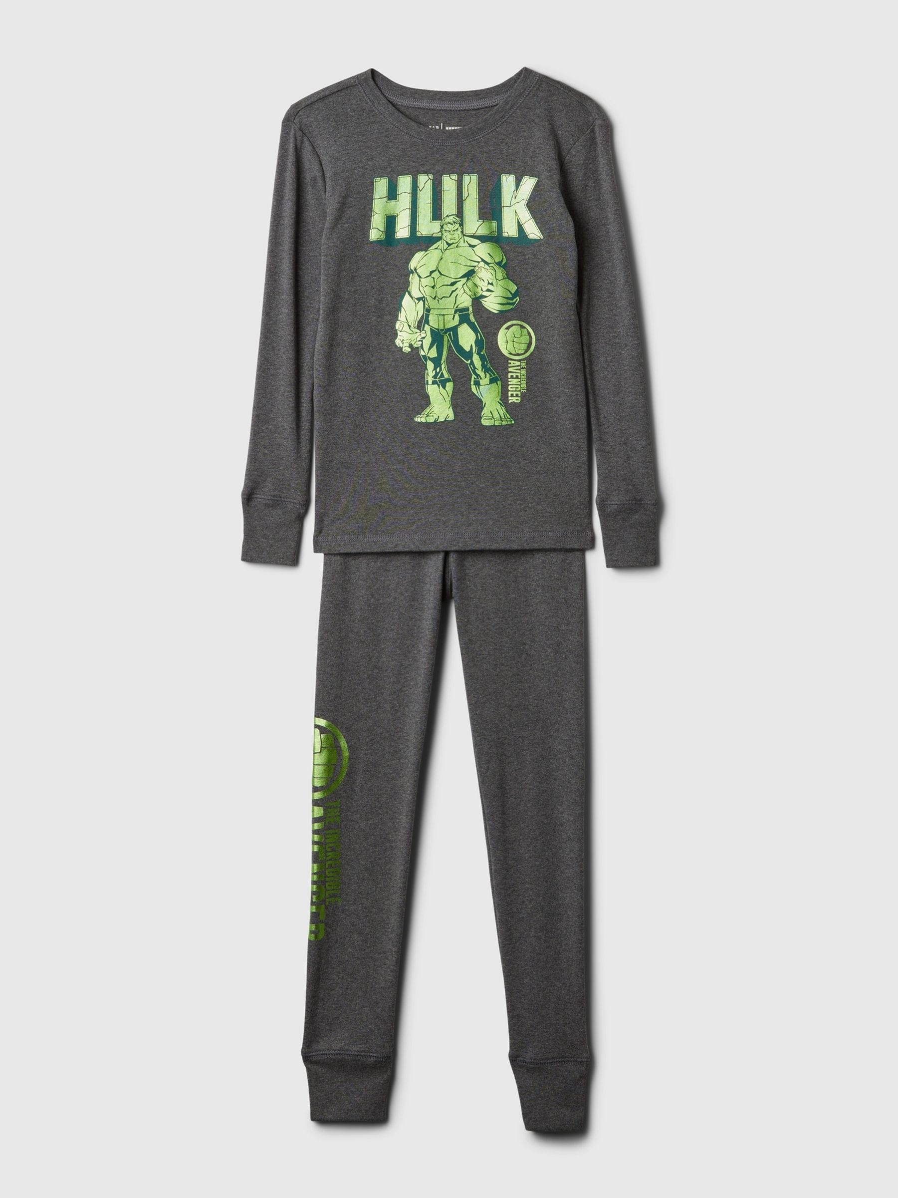 Grey Marvel Hulk Organic Cotton Long Sleeve Pyjama Set (4-13yrs) - Image 1 of 1