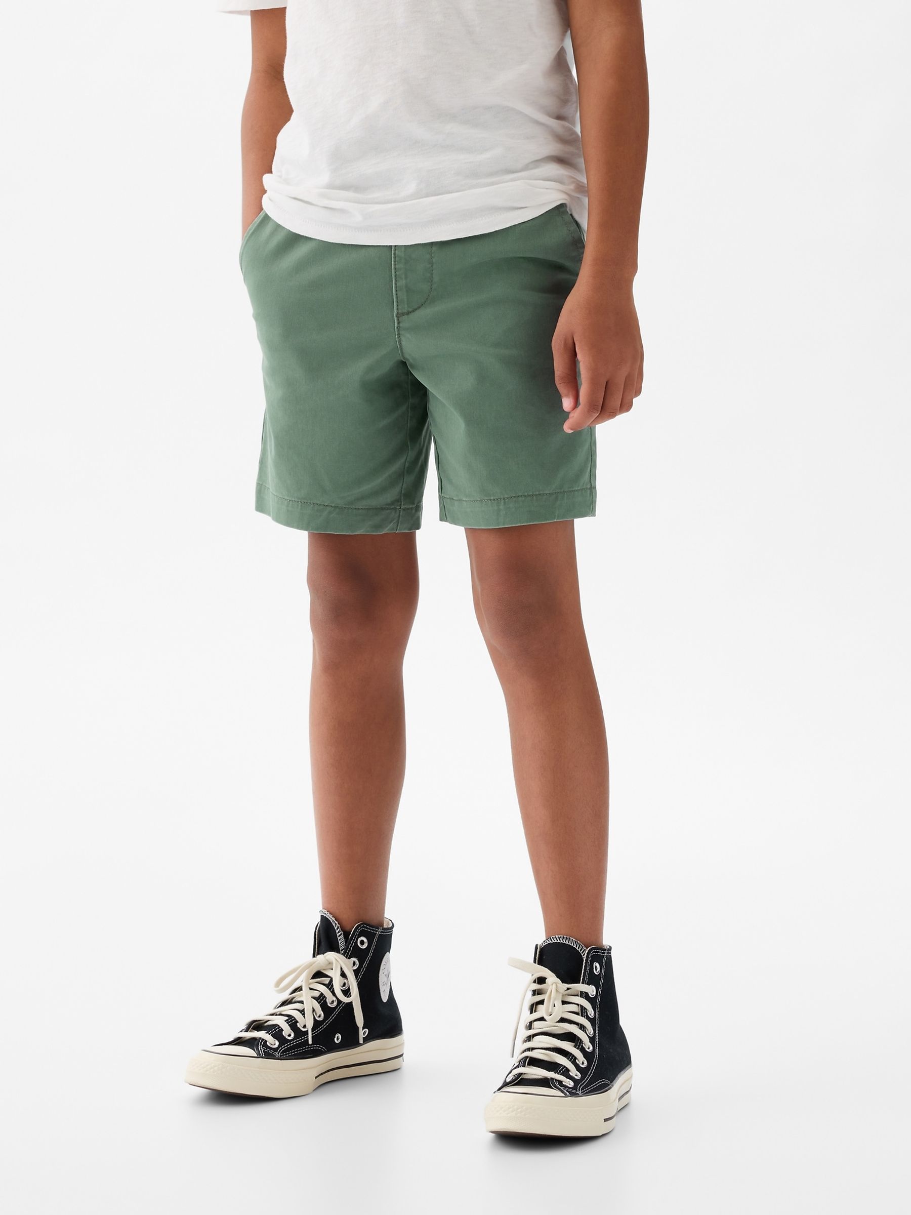 Green Cotton Twill Easy Pull On Short (4-13yrs) - Image 1 of 5