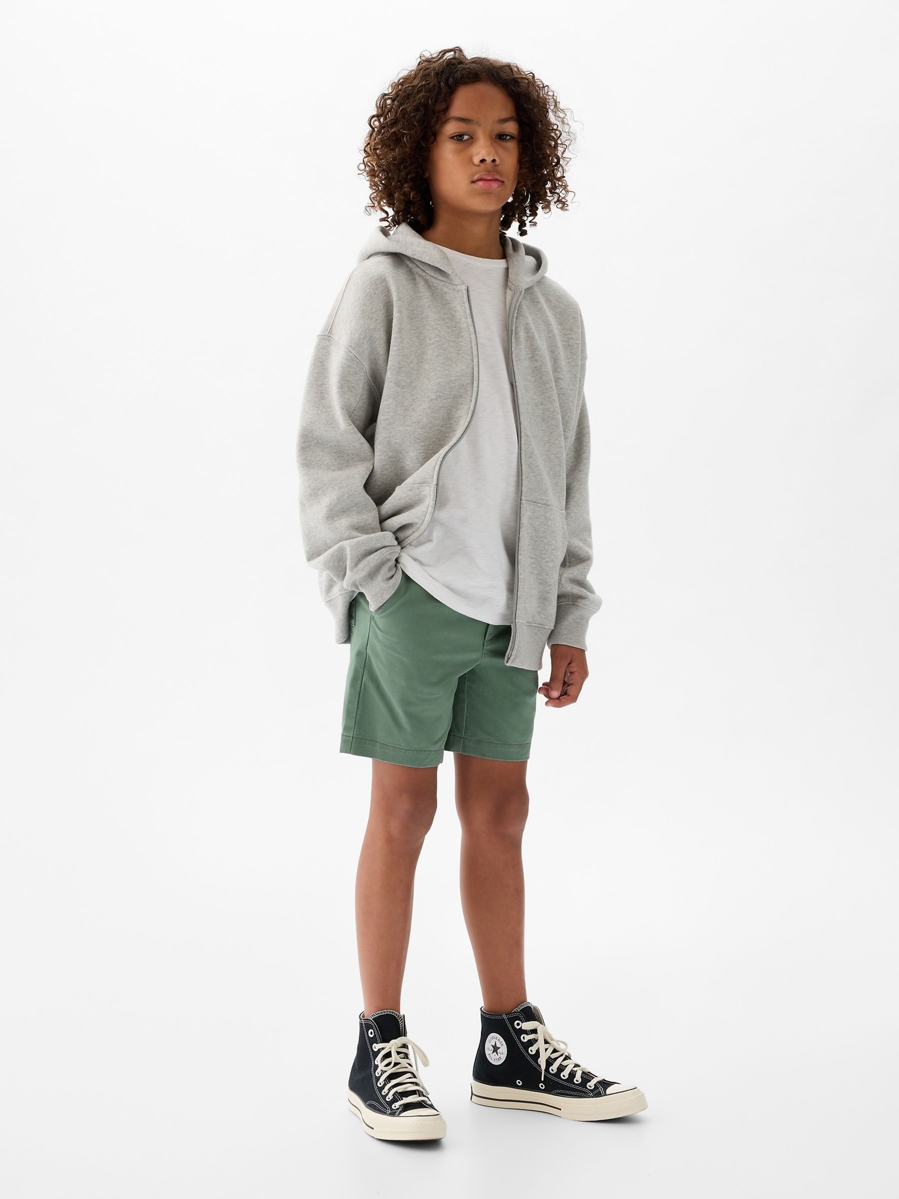 Green Cotton Twill Easy Pull On Short (4-13yrs) - Image 3 of 5