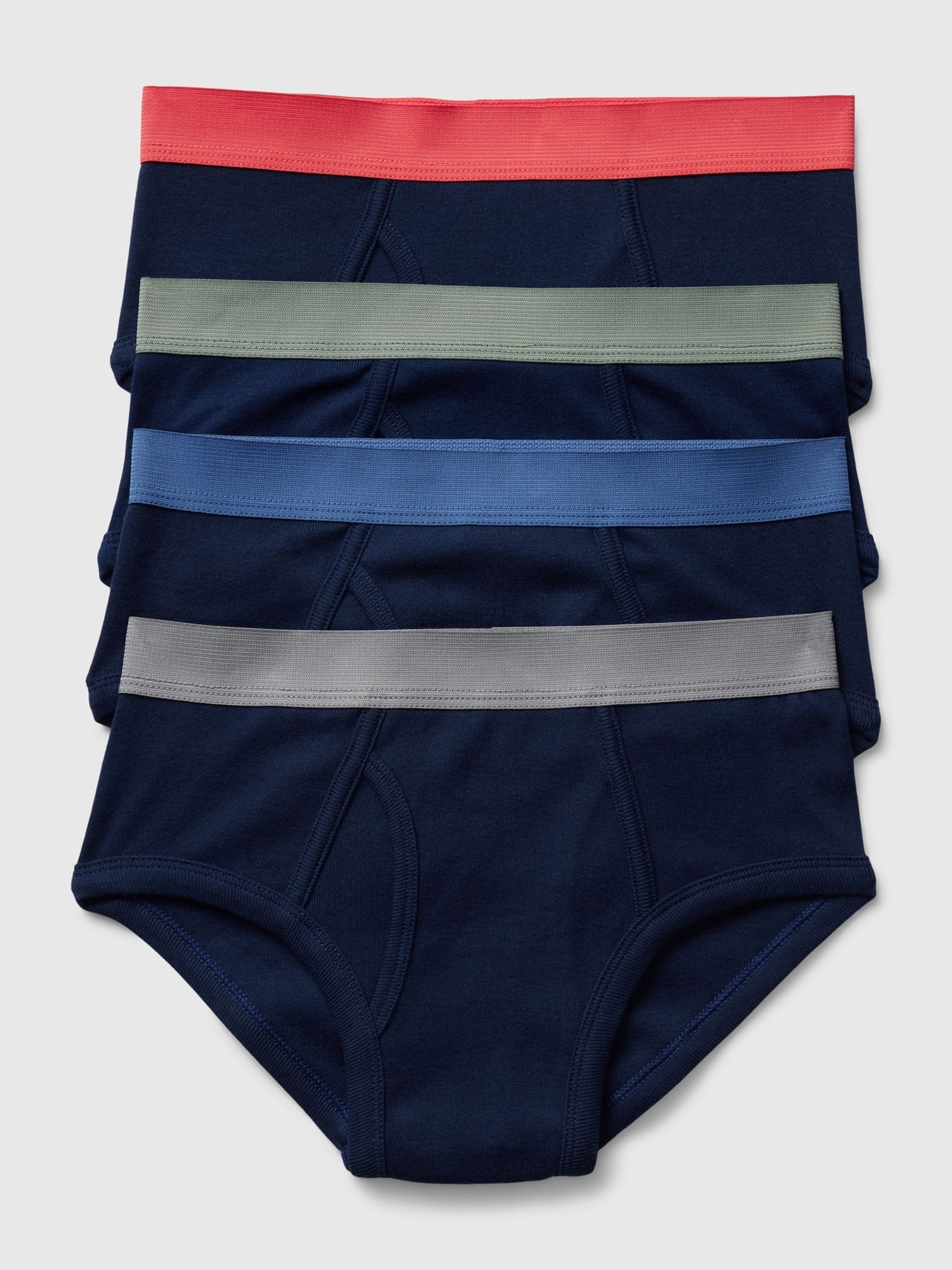 Blue Organic Cotton Briefs 4 Pack (4-12yrs) - Image 1 of 1