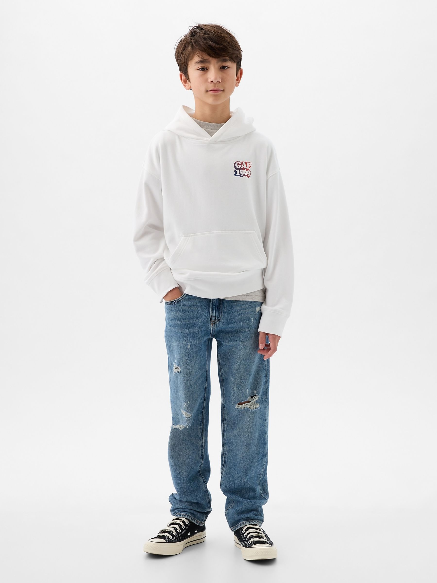 White 1969 Logo Hoodie (4-13yrs) - Image 3 of 4