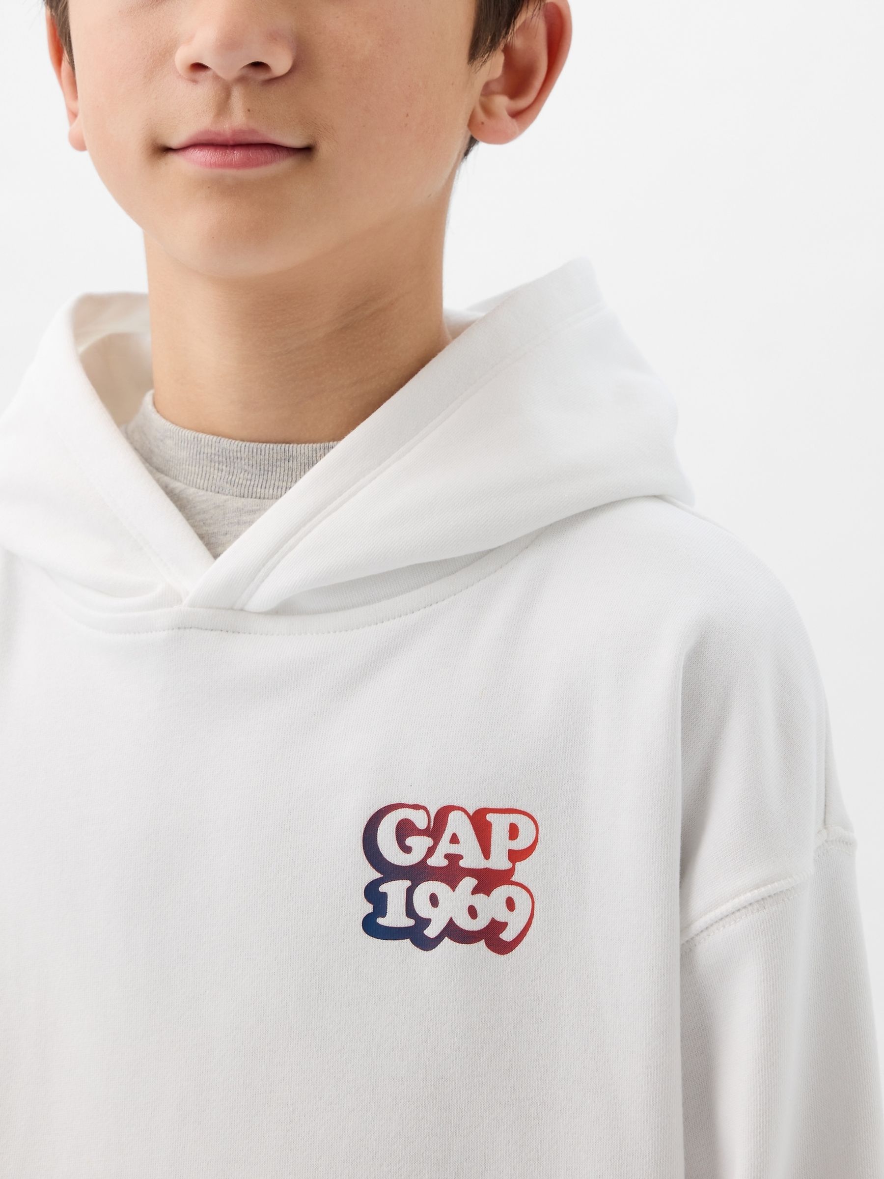 White 1969 Logo Hoodie (4-13yrs) - Image 4 of 4