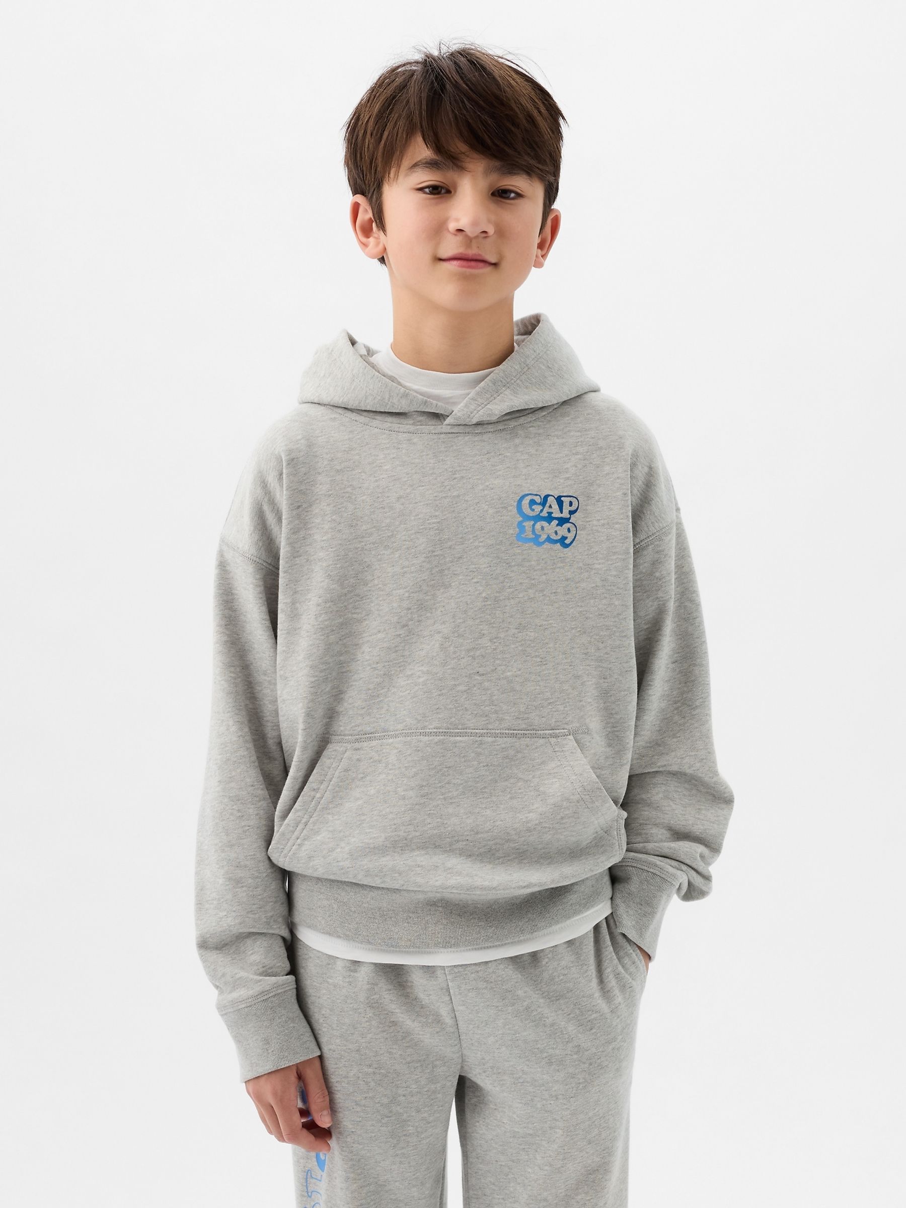 Grey 1969 Logo Hoodie (4-13yrs) - Image 1 of 3