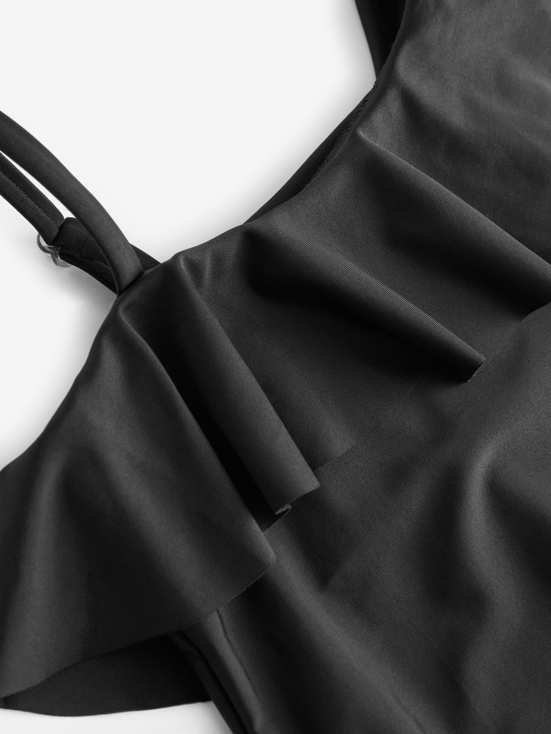 Black Asymmetric Ruffle Swimsuit (4-12yrs) - Image 3 of 3