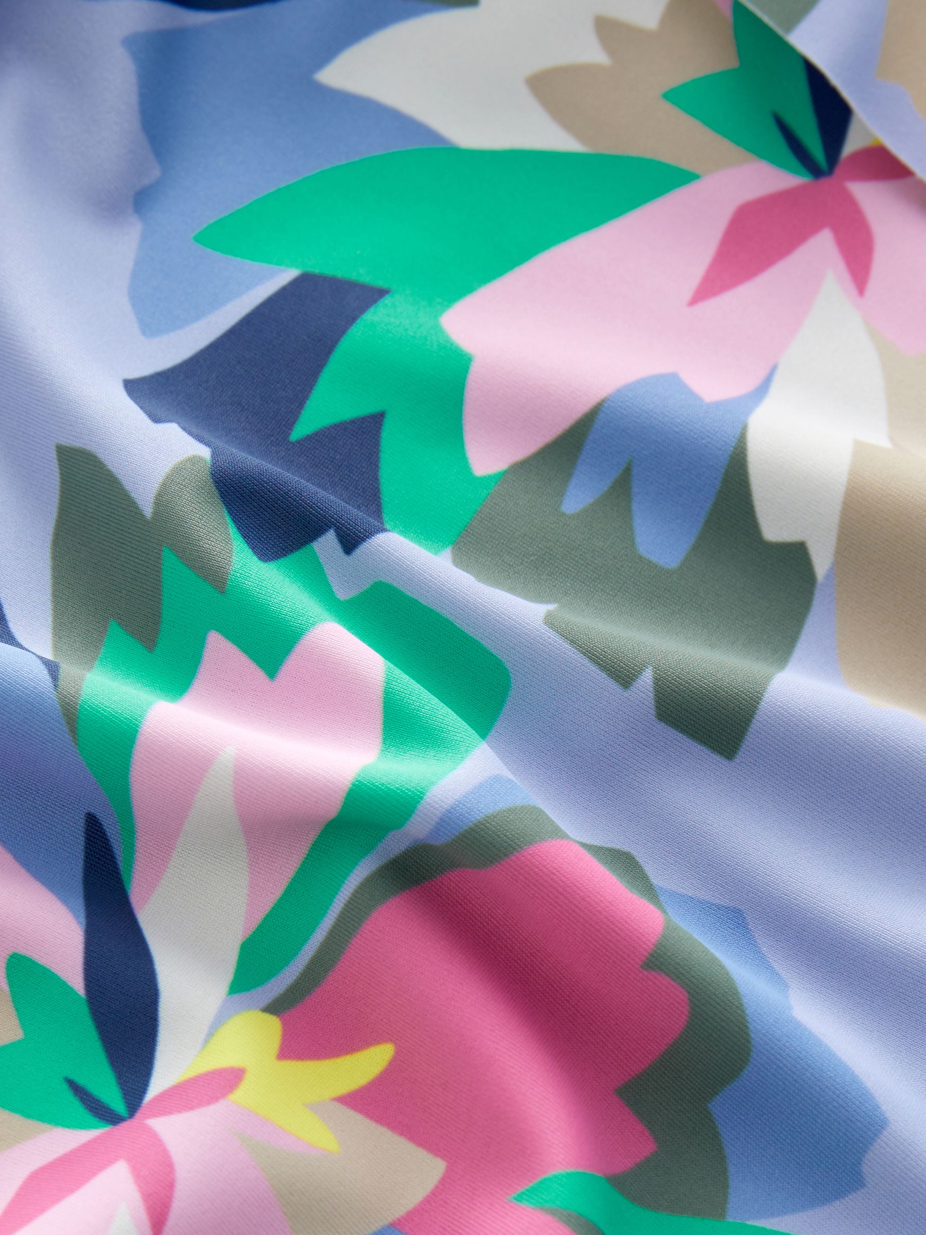 Blue floral Asymmetric Ruffle Swimsuit (4-12yrs) - Image 3 of 3