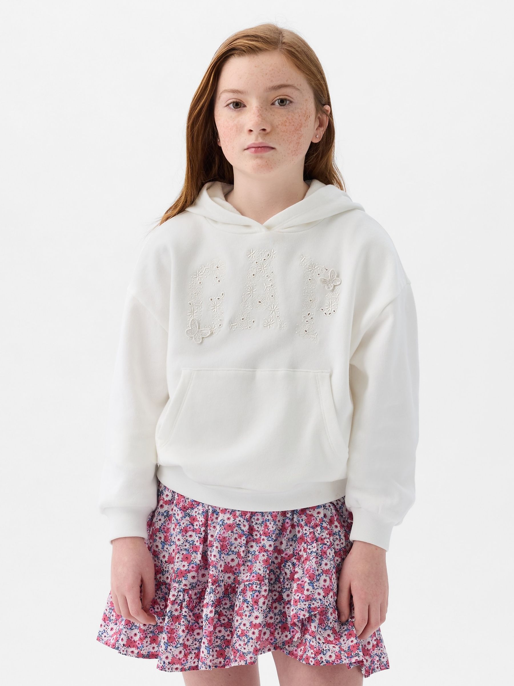 White Embroidered Arch Logo Hoodie (4-13yrs) - Image 2 of 5