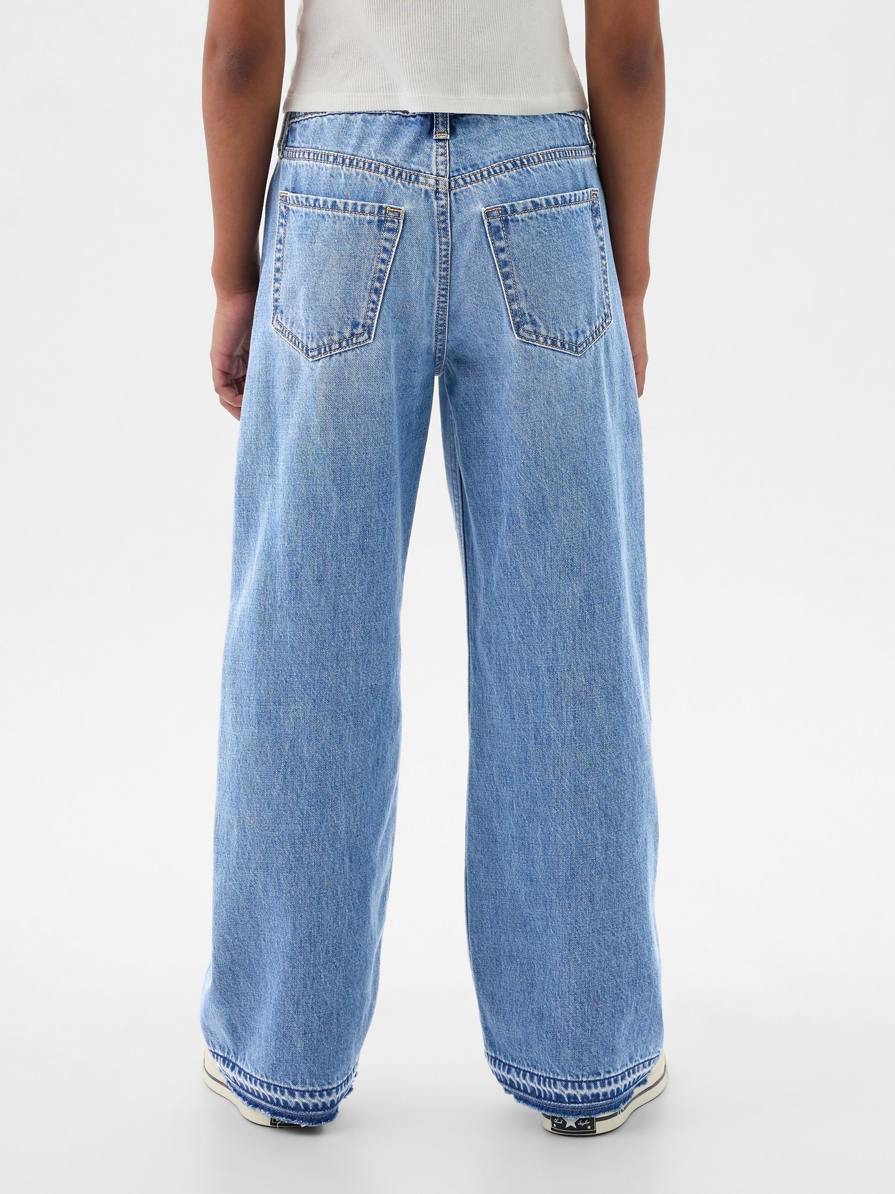 Blue Wide Leg Two Tone Washwell Jeans (6-13yrs) - Image 2 of 6
